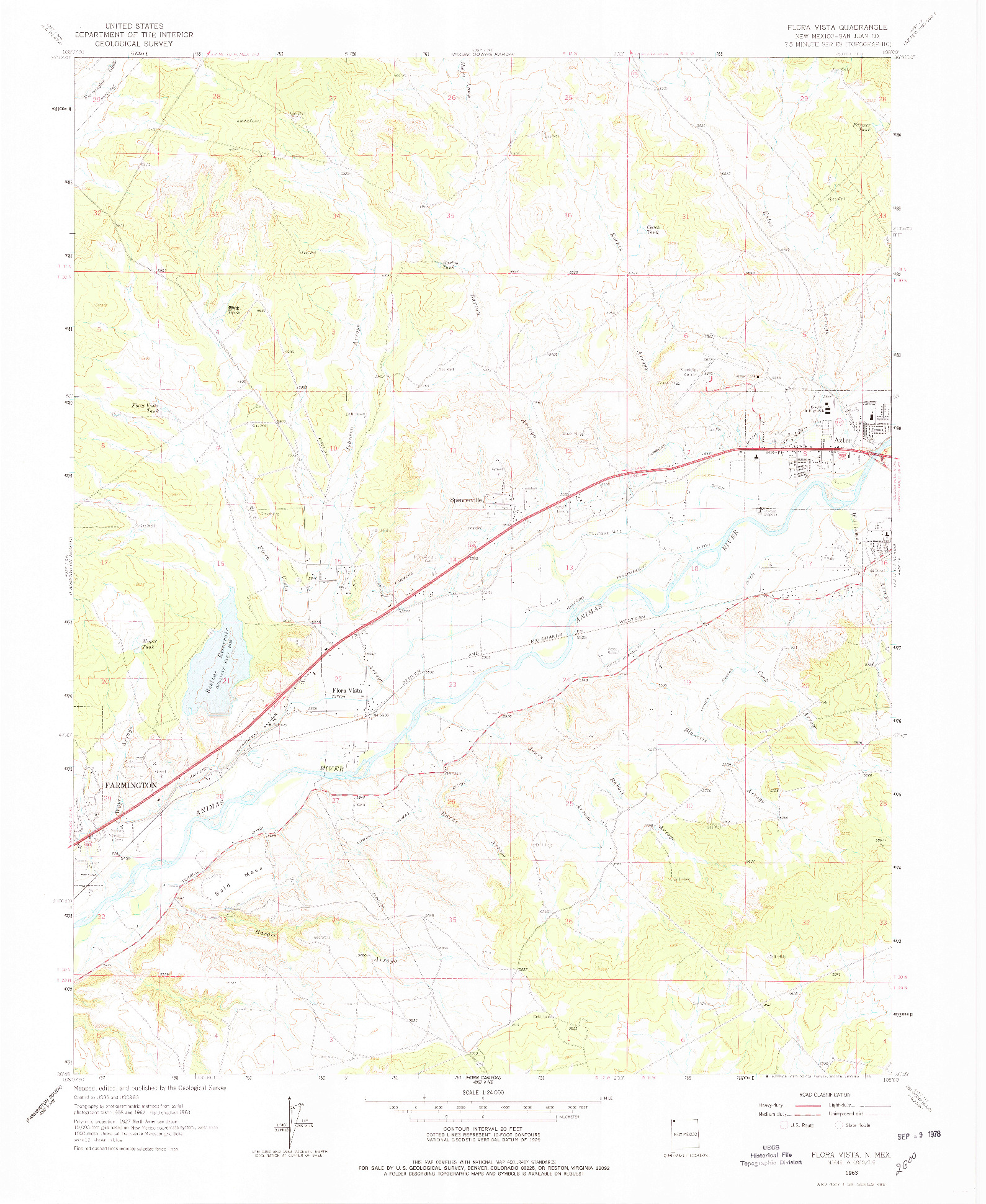 USGS 1:24000-SCALE QUADRANGLE FOR FLORA VISTA, NM 1963