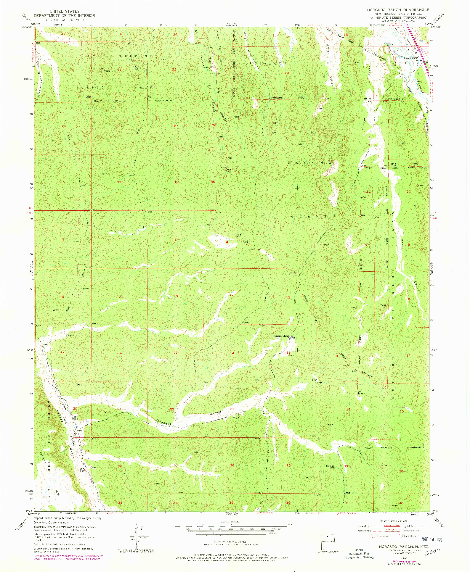 USGS 1:24000-SCALE QUADRANGLE FOR HORCADO RANCH, NM 1953