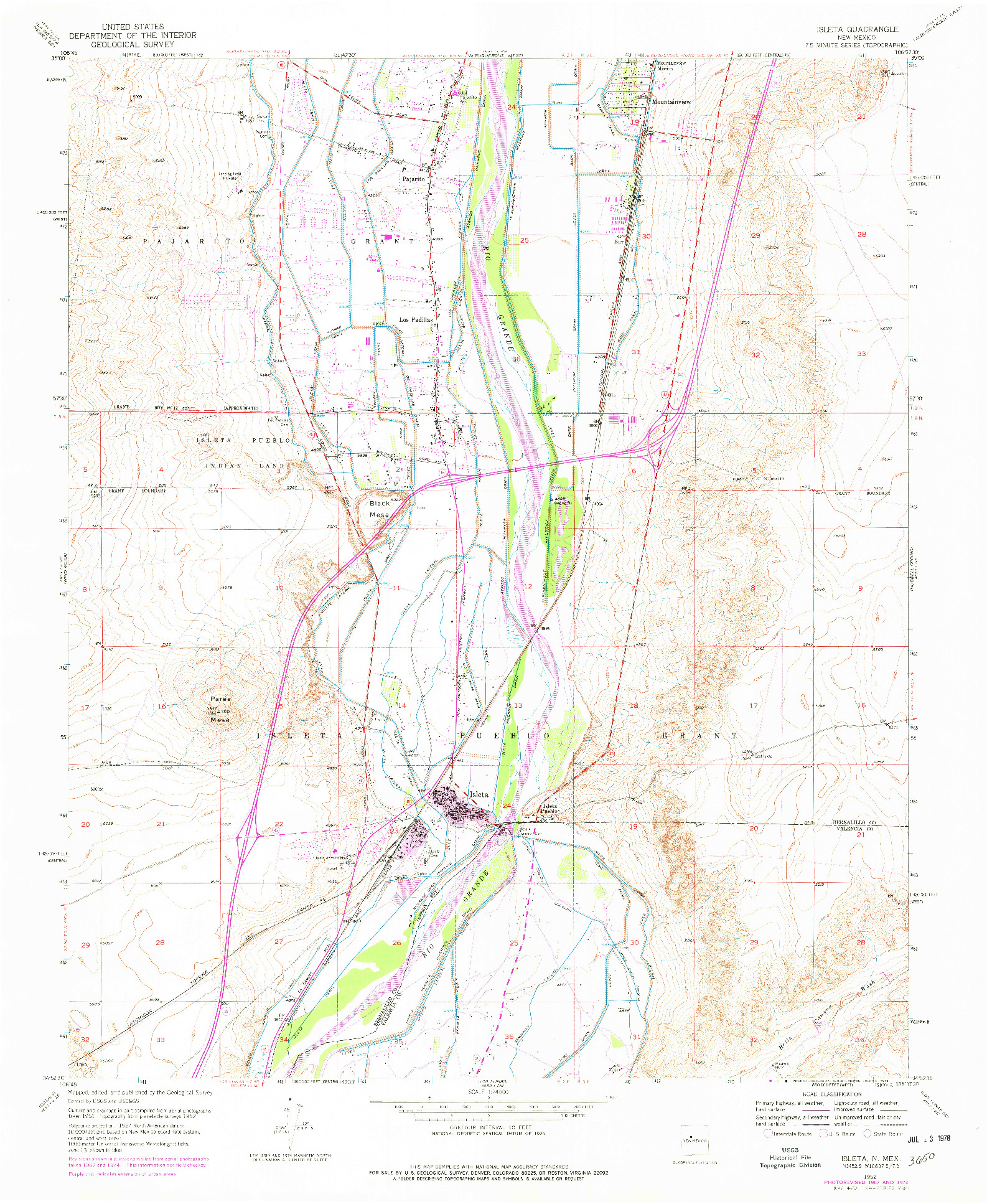 USGS 1:24000-SCALE QUADRANGLE FOR ISLETA, NM 1952