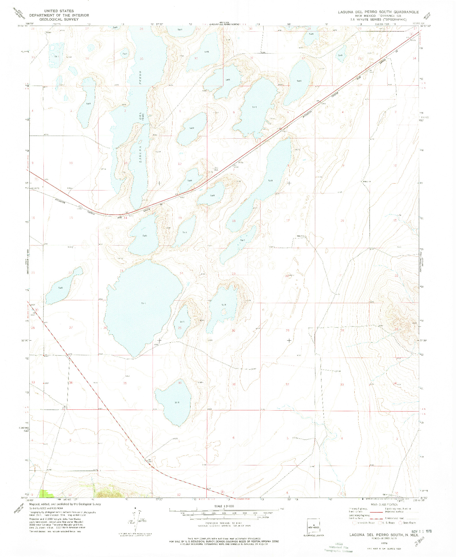 USGS 1:24000-SCALE QUADRANGLE FOR LAGUNA DEL PERRO NORTH, NM 1978