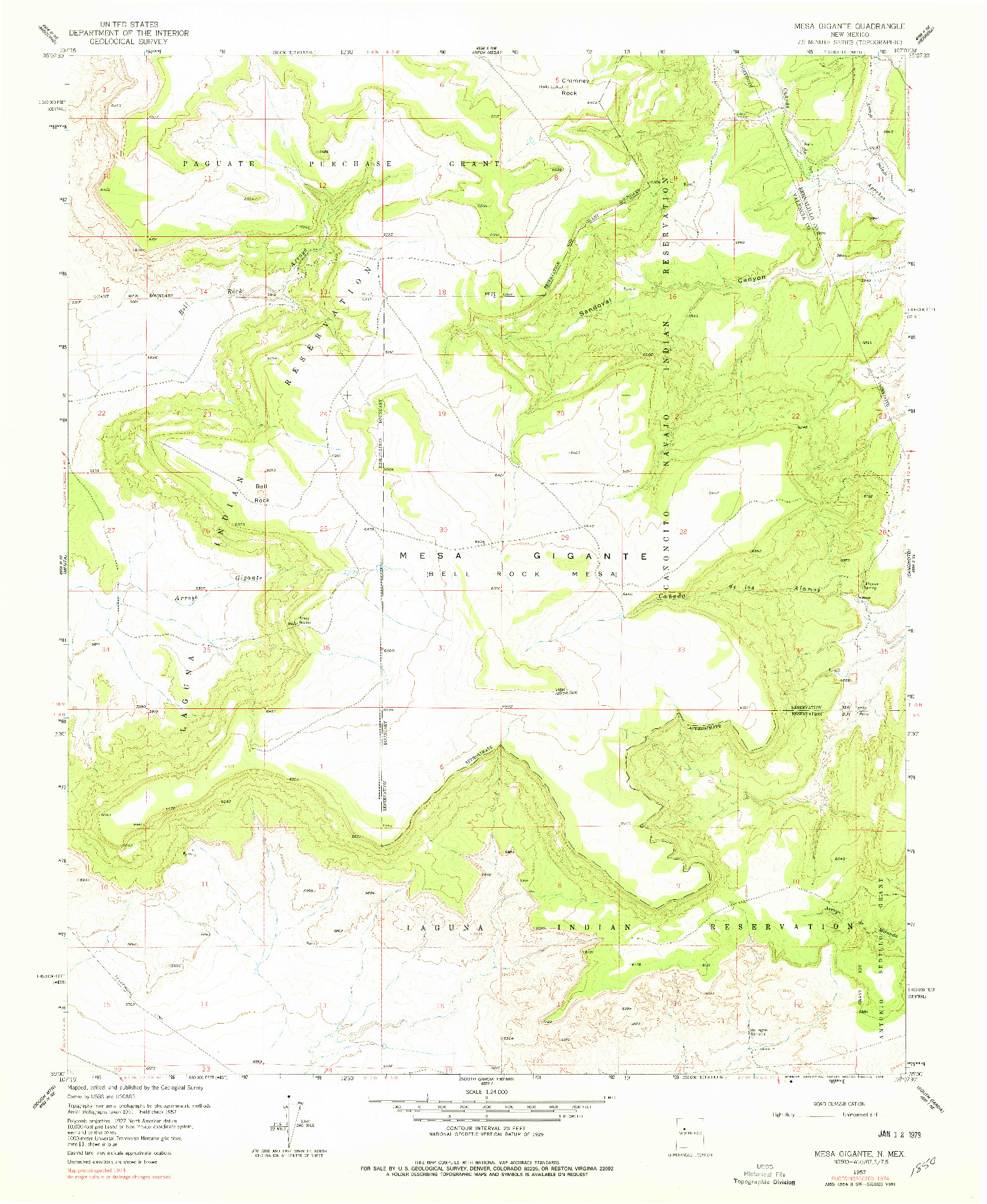 USGS 1:24000-SCALE QUADRANGLE FOR MESA GIGANTE, NM 1957