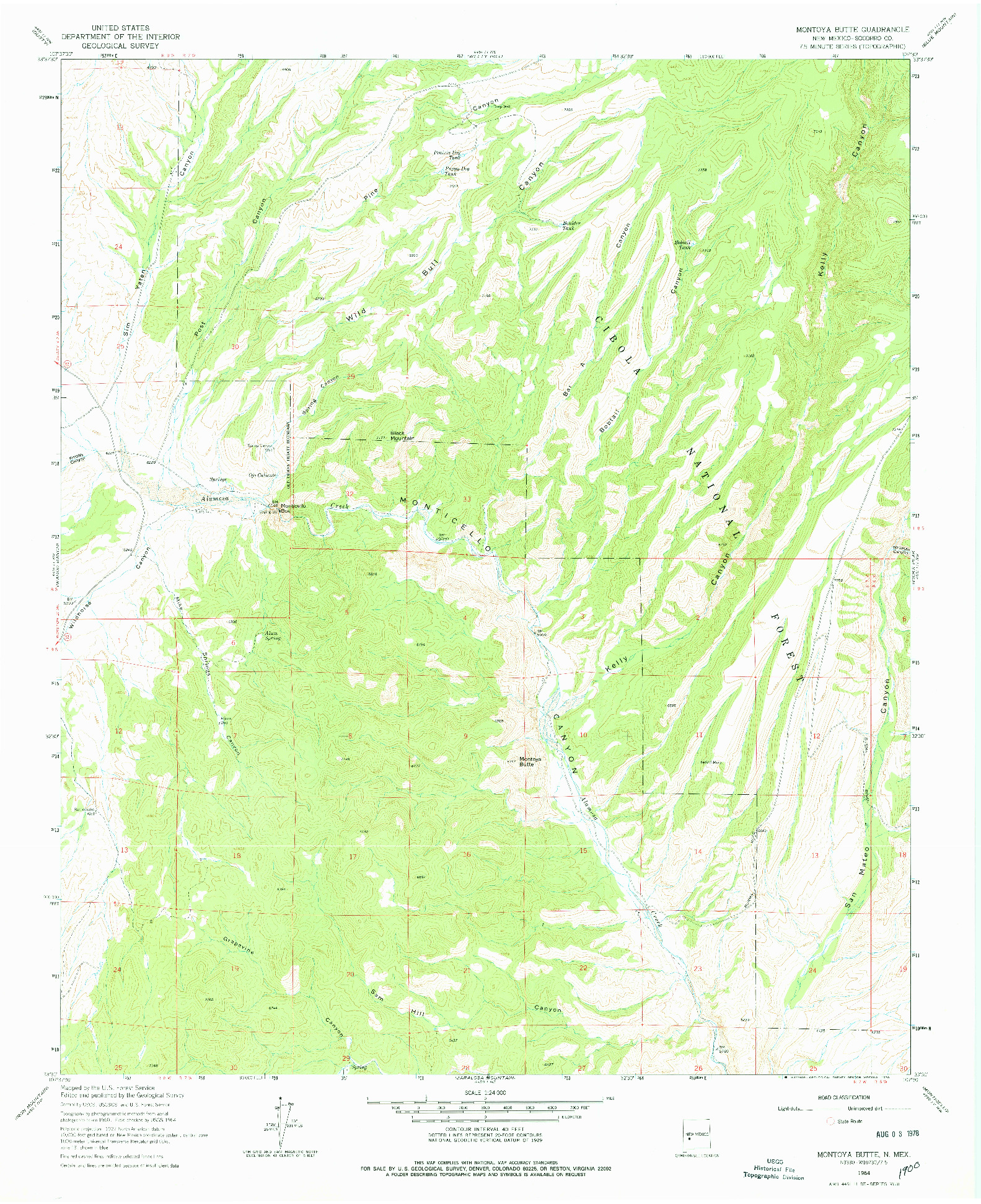 USGS 1:24000-SCALE QUADRANGLE FOR MONTOYA BUTTE, NM 1964