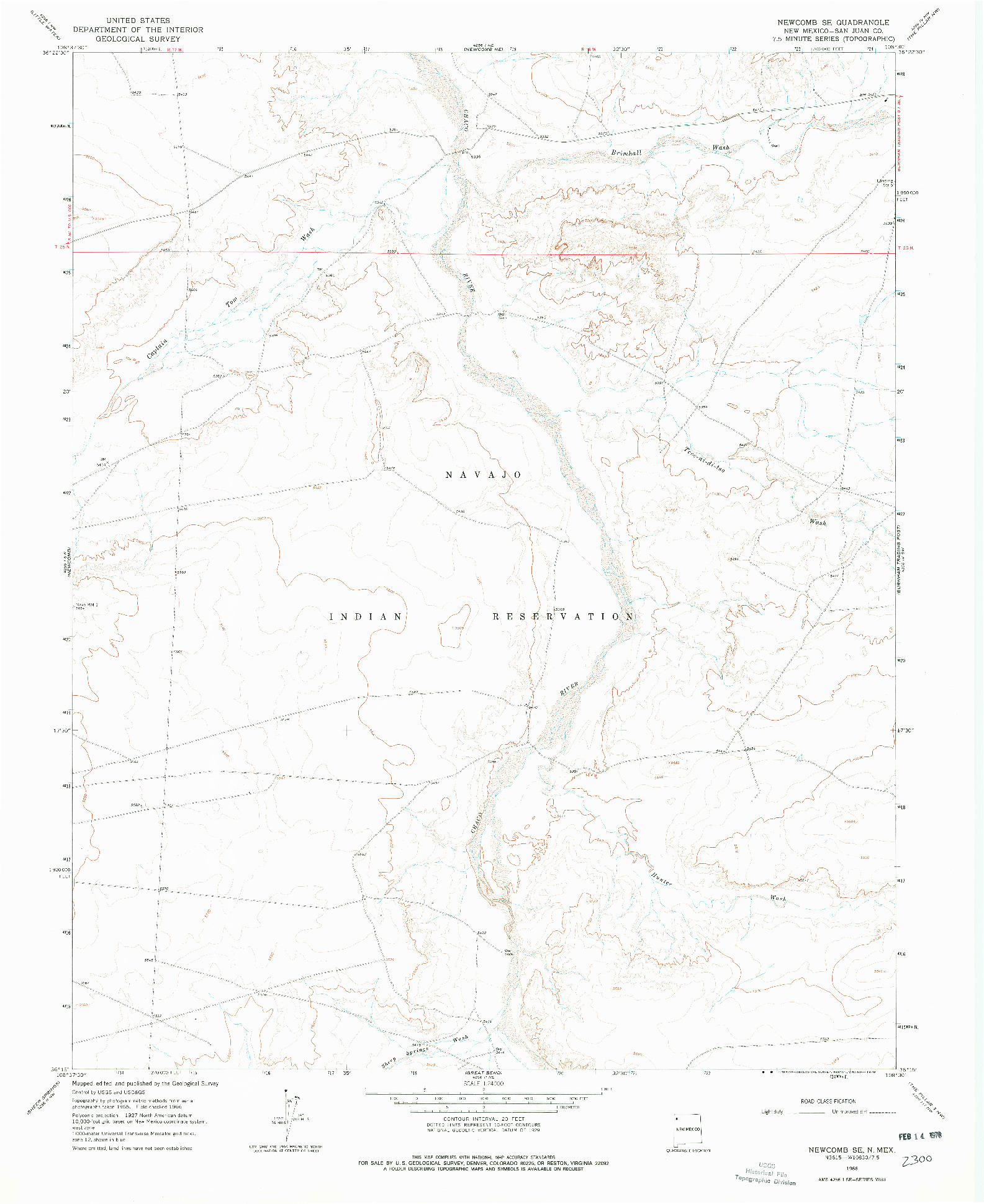USGS 1:24000-SCALE QUADRANGLE FOR NEWCOMB SE, NM 1966