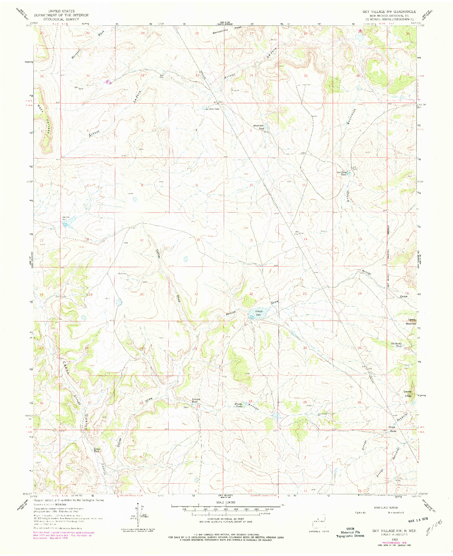 USGS 1:24000-SCALE QUADRANGLE FOR SKY VILLAGE NW, NM 1960