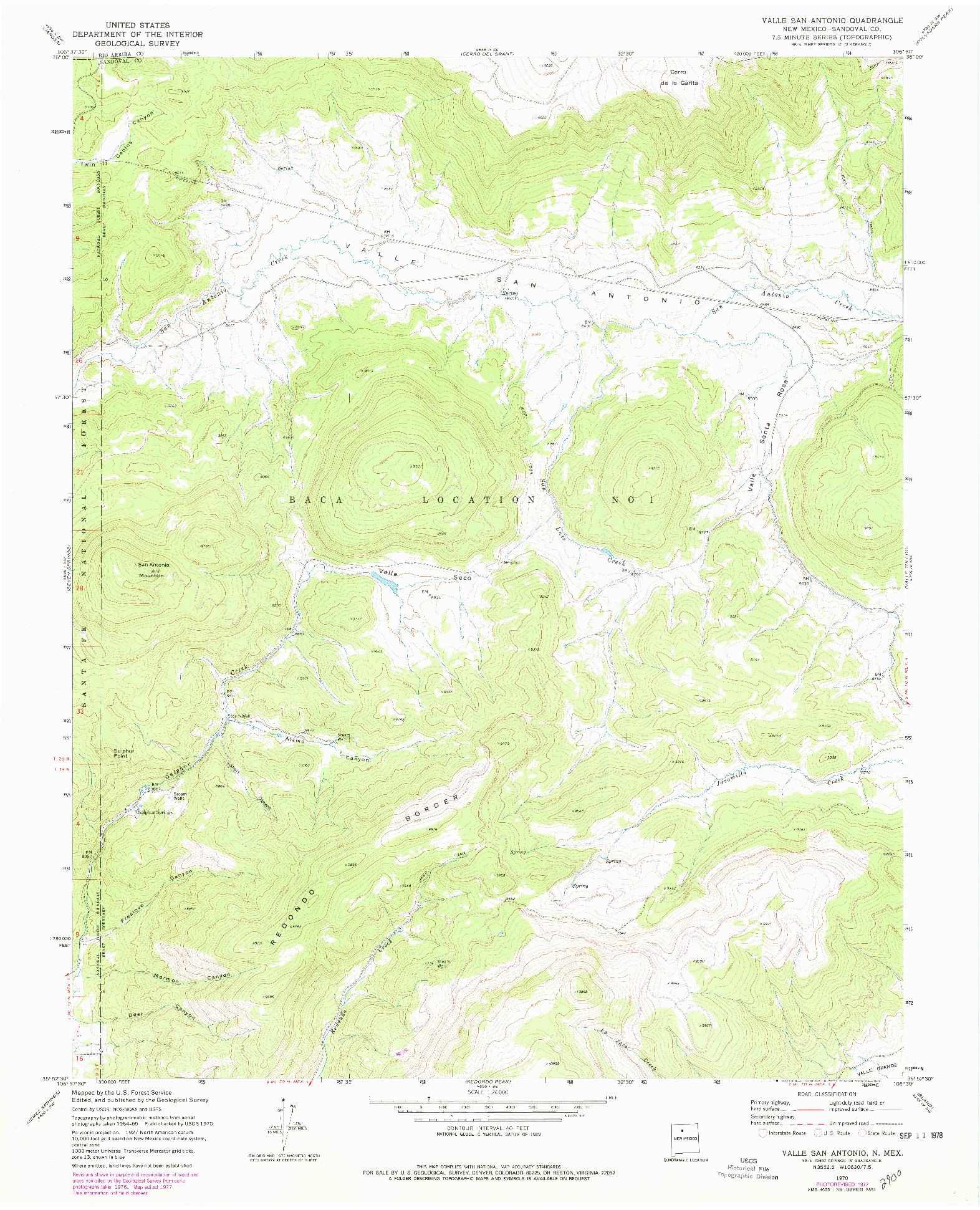 USGS 1:24000-SCALE QUADRANGLE FOR VALLE SAN ANTONIO, NM 1970