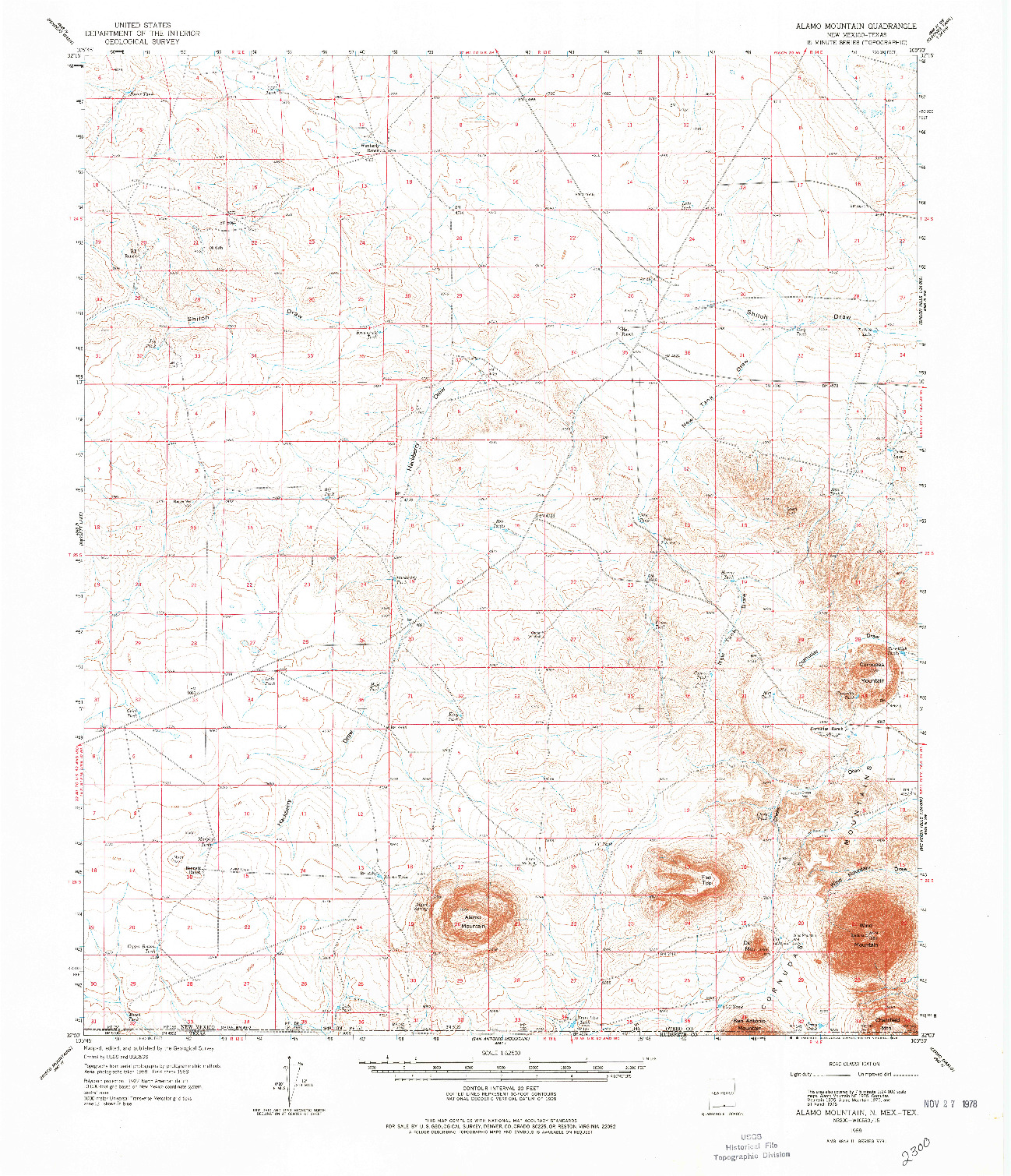 USGS 1:62500-SCALE QUADRANGLE FOR ALAMO MOUNTAIN, NM 1959