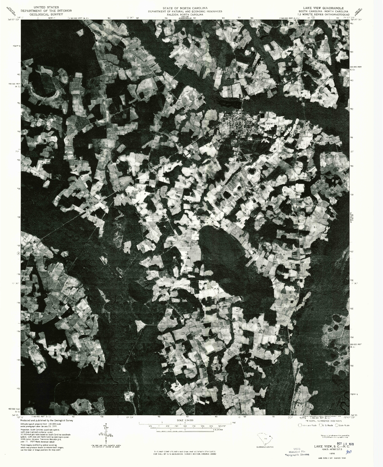 USGS 1:24000-SCALE QUADRANGLE FOR LAKE VIEW, SC 1976