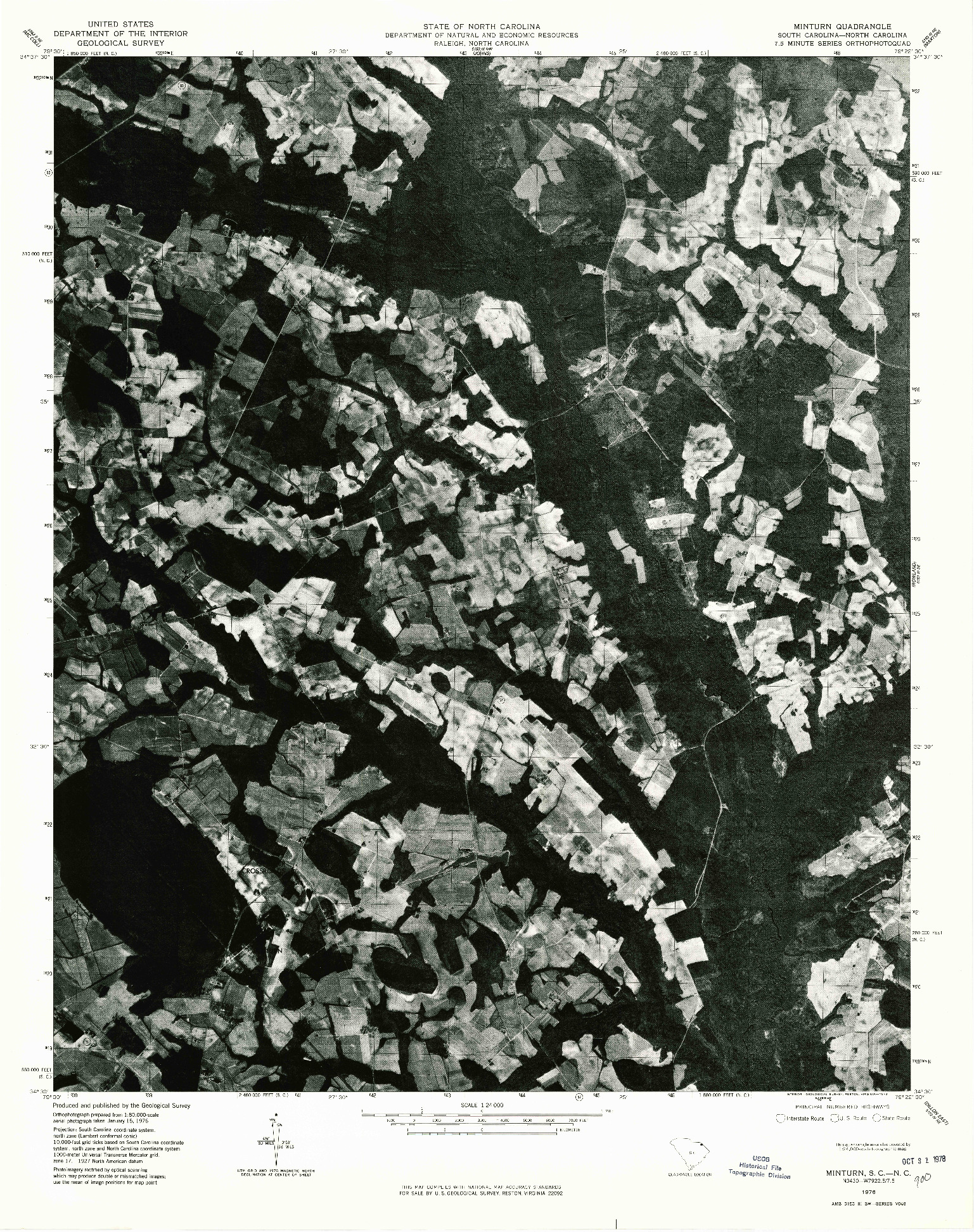 USGS 1:24000-SCALE QUADRANGLE FOR MINTURN, SC 1976