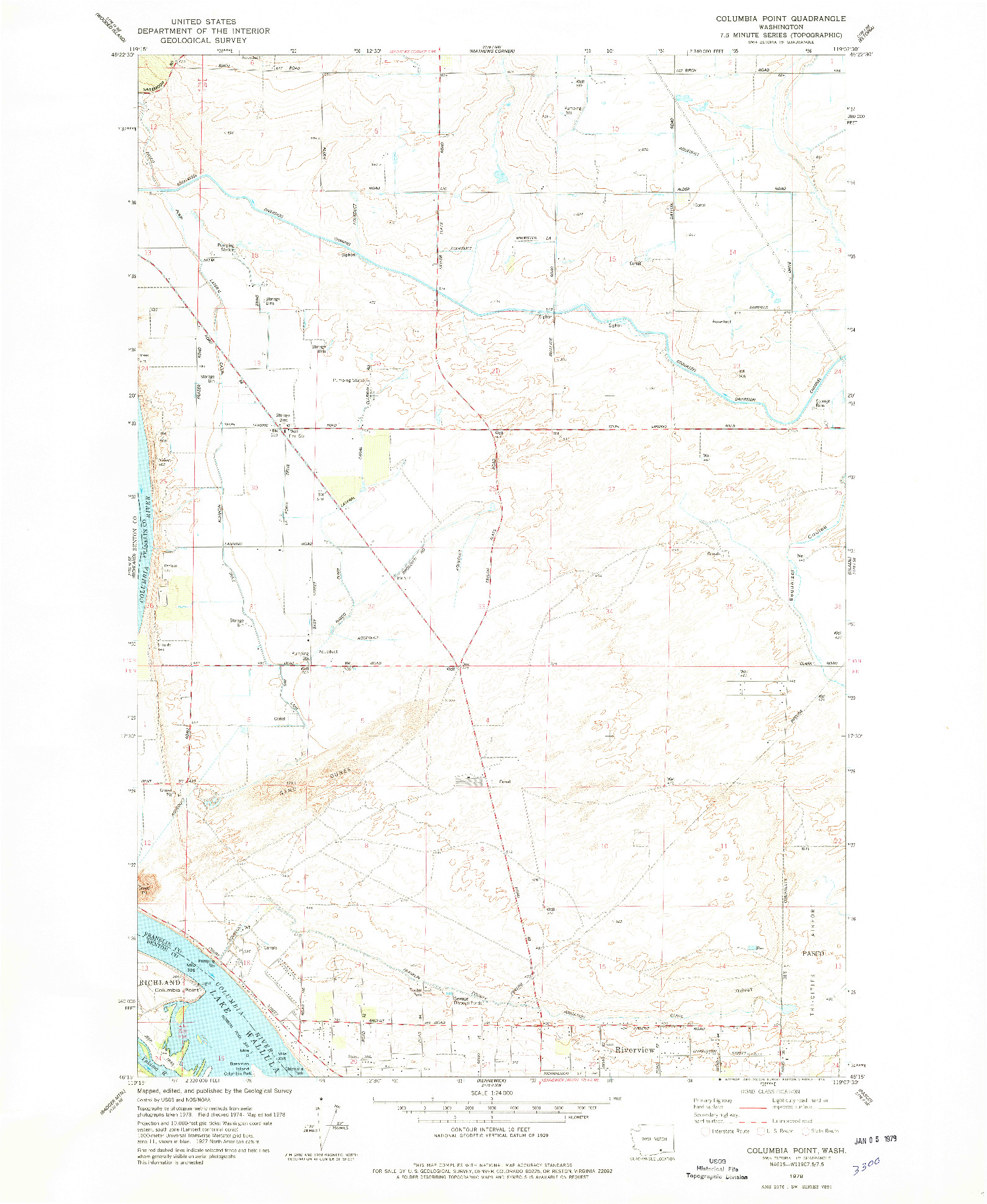 USGS 1:24000-SCALE QUADRANGLE FOR COLUMBIA POINT, WA 1978
