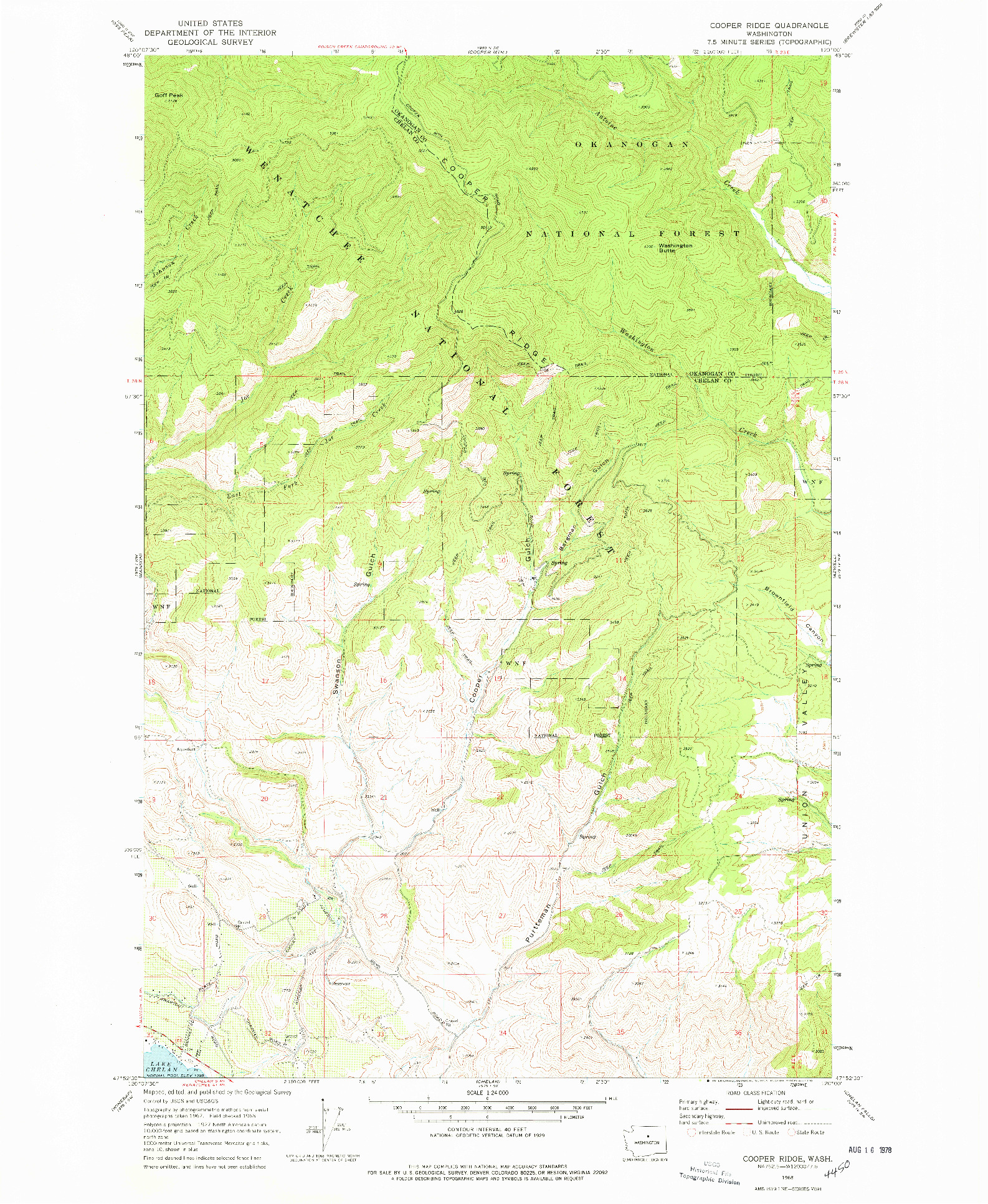 USGS 1:24000-SCALE QUADRANGLE FOR COOPER RIDGE, WA 1968