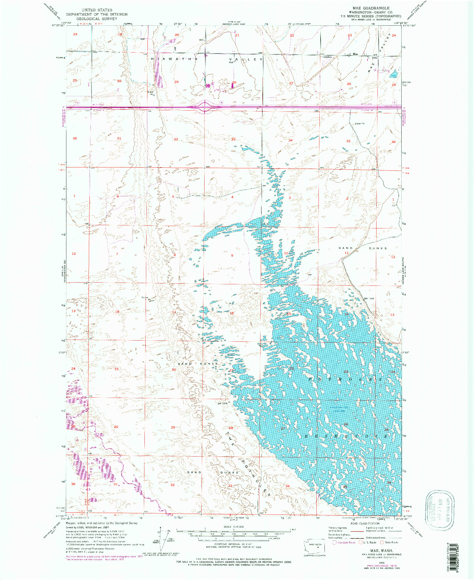 USGS 1:24000-SCALE QUADRANGLE FOR MAE, WA 1956