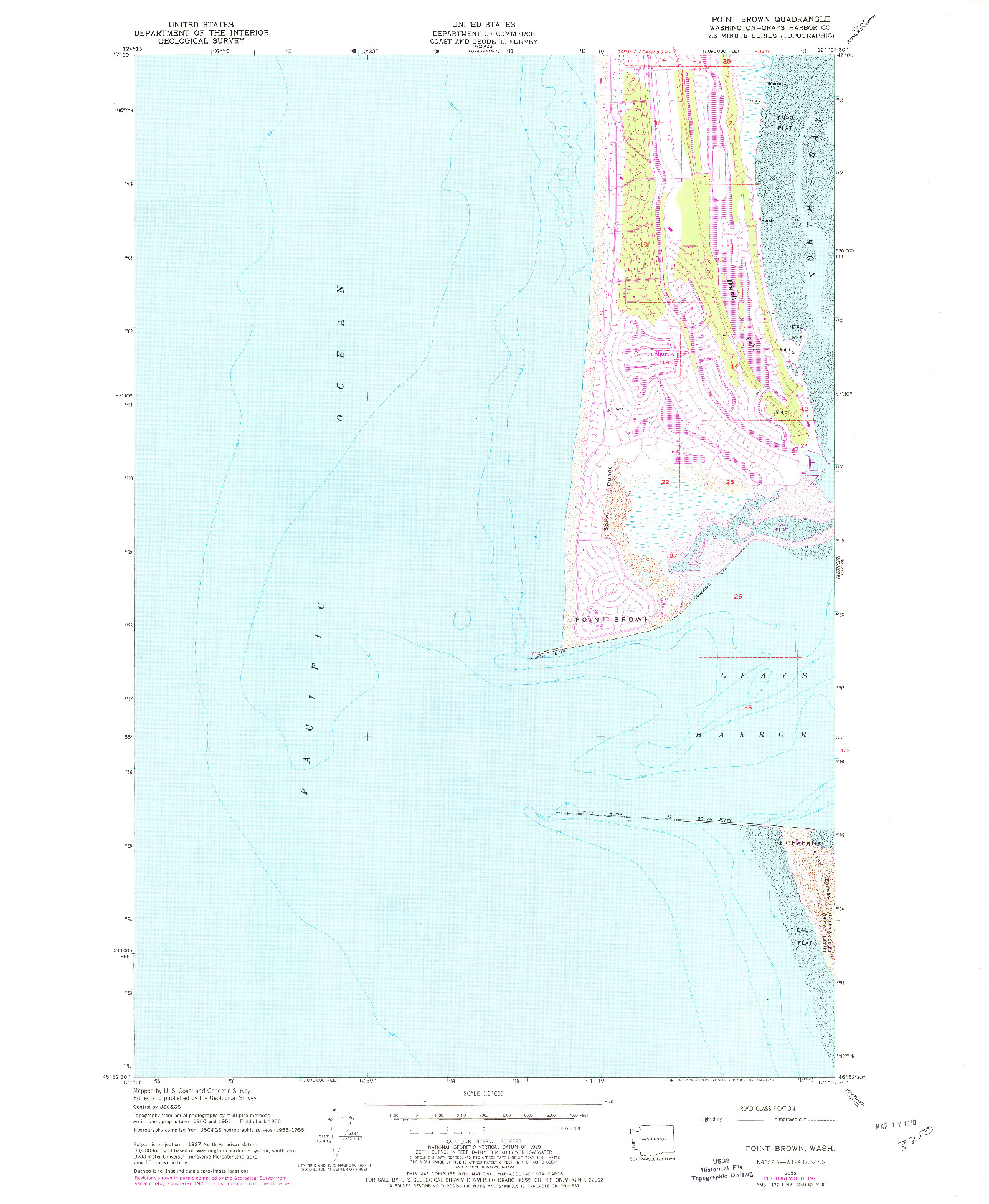 USGS 1:24000-SCALE QUADRANGLE FOR POINT BROWN, WA 1955