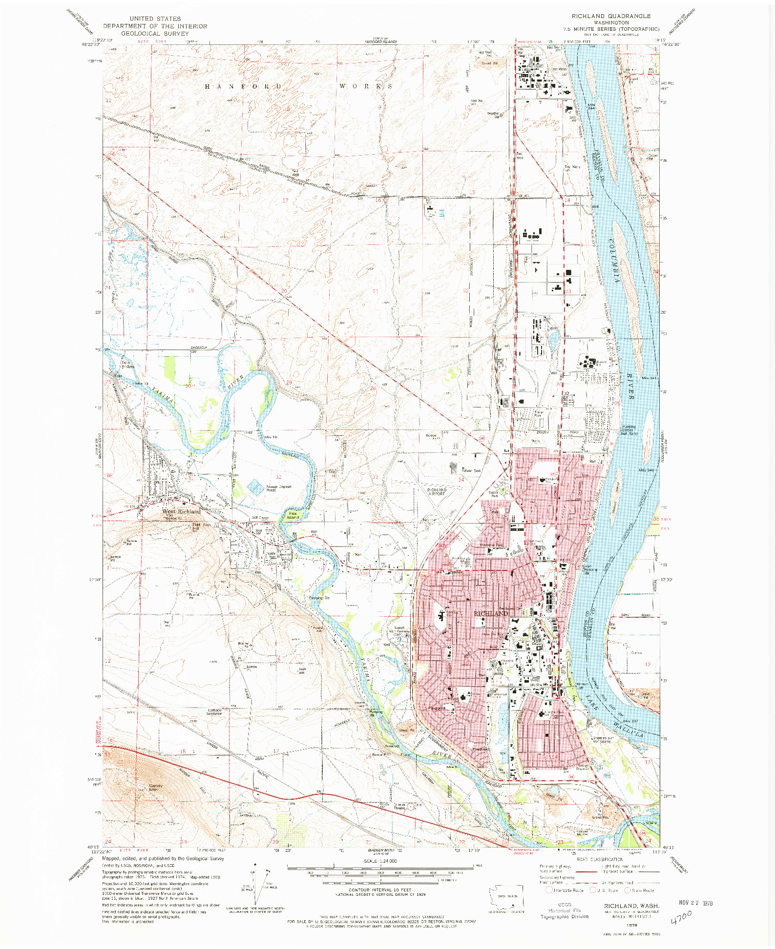 USGS 1:24000-SCALE QUADRANGLE FOR RICHLAND, WA 1978