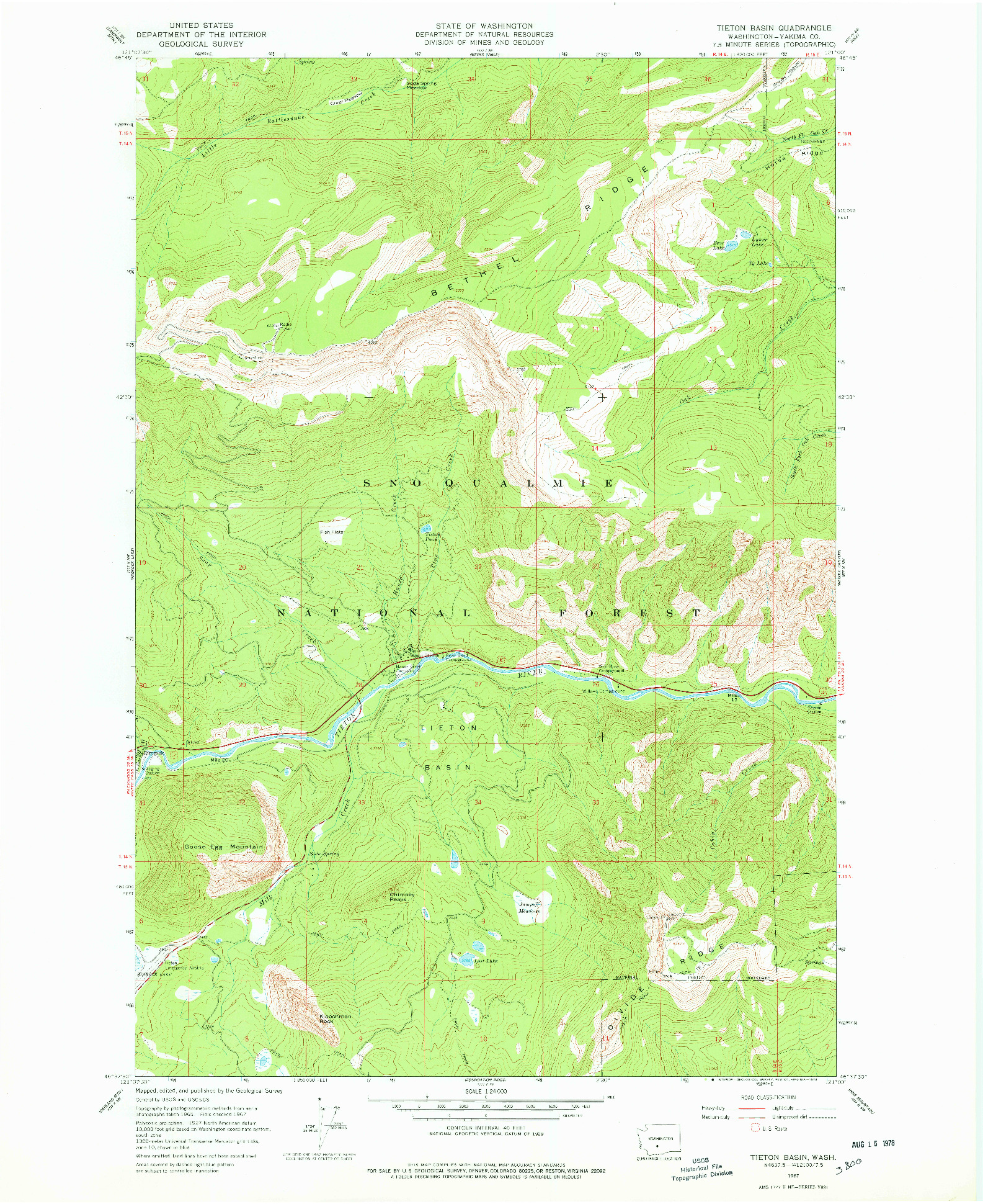 USGS 1:24000-SCALE QUADRANGLE FOR TIETON BASIN, WA 1967