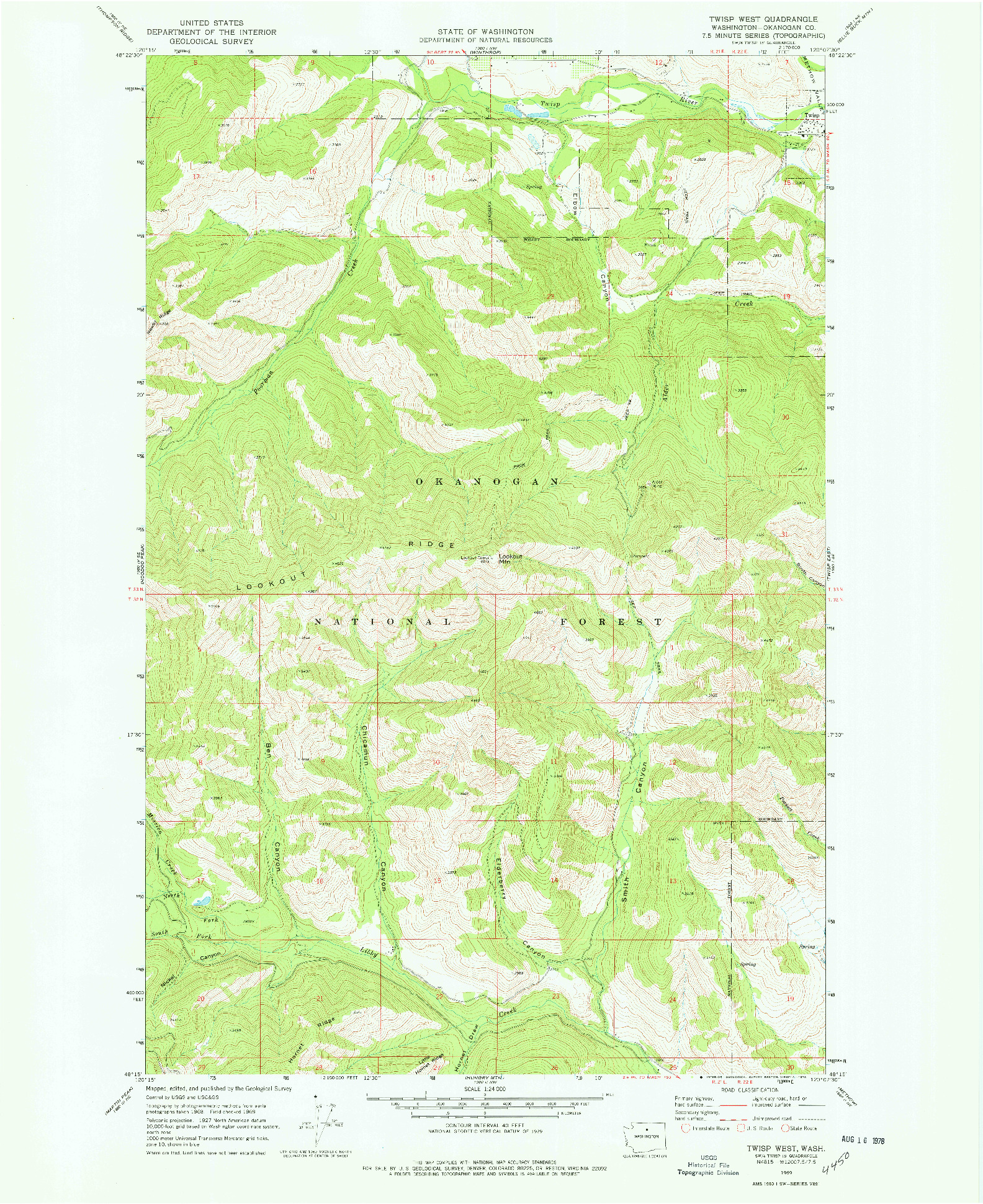 USGS 1:24000-SCALE QUADRANGLE FOR TWISP WEST, WA 1969
