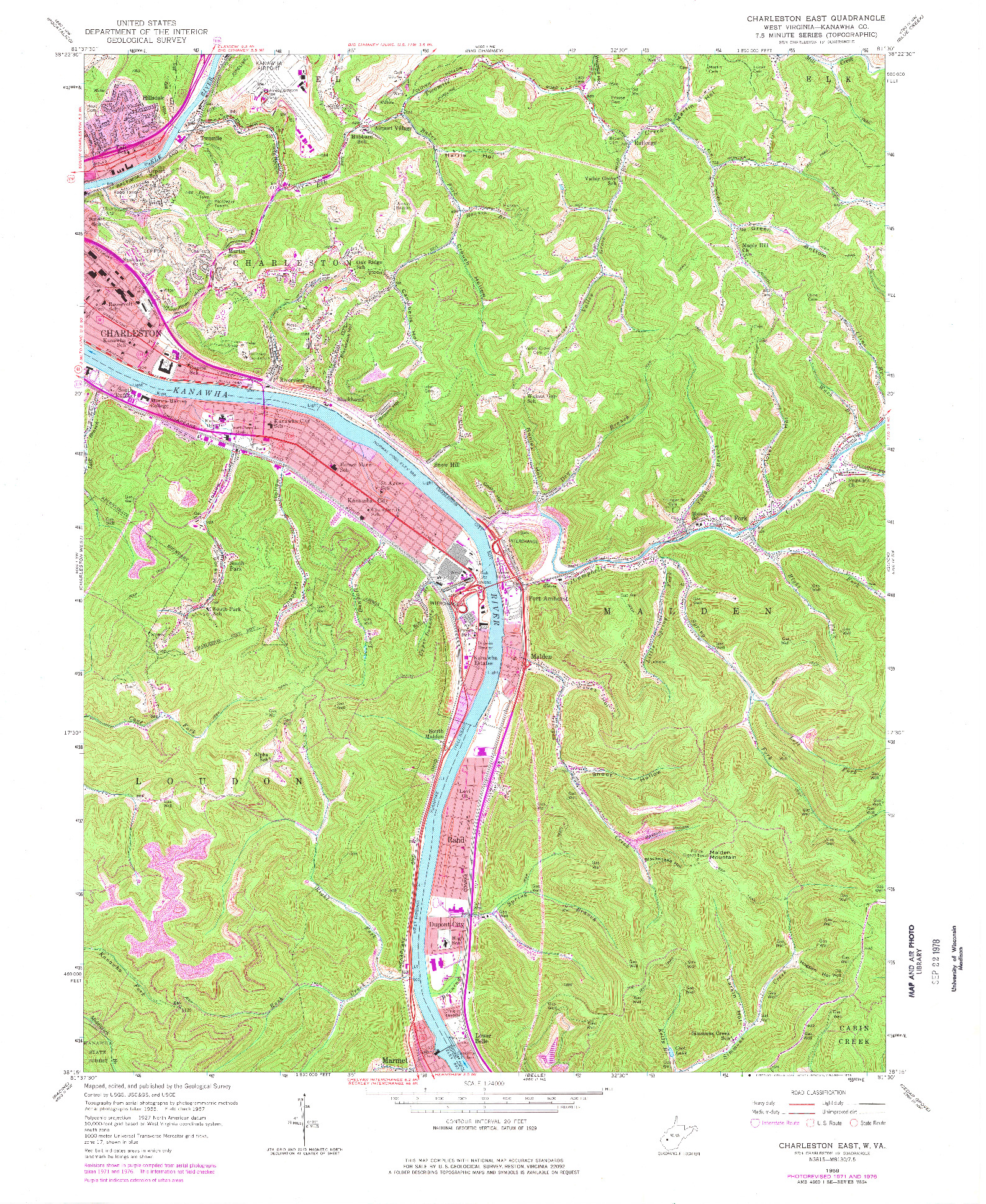 USGS 1:24000-SCALE QUADRANGLE FOR CHARLESTON EAST, WV 1958