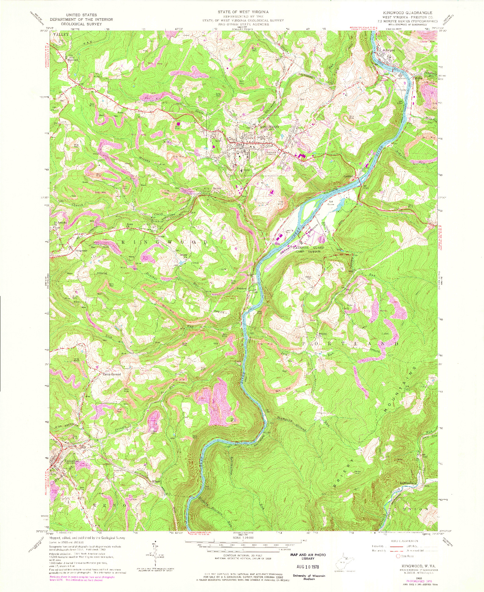 USGS 1:24000-SCALE QUADRANGLE FOR KINGWOOD, WV 1960