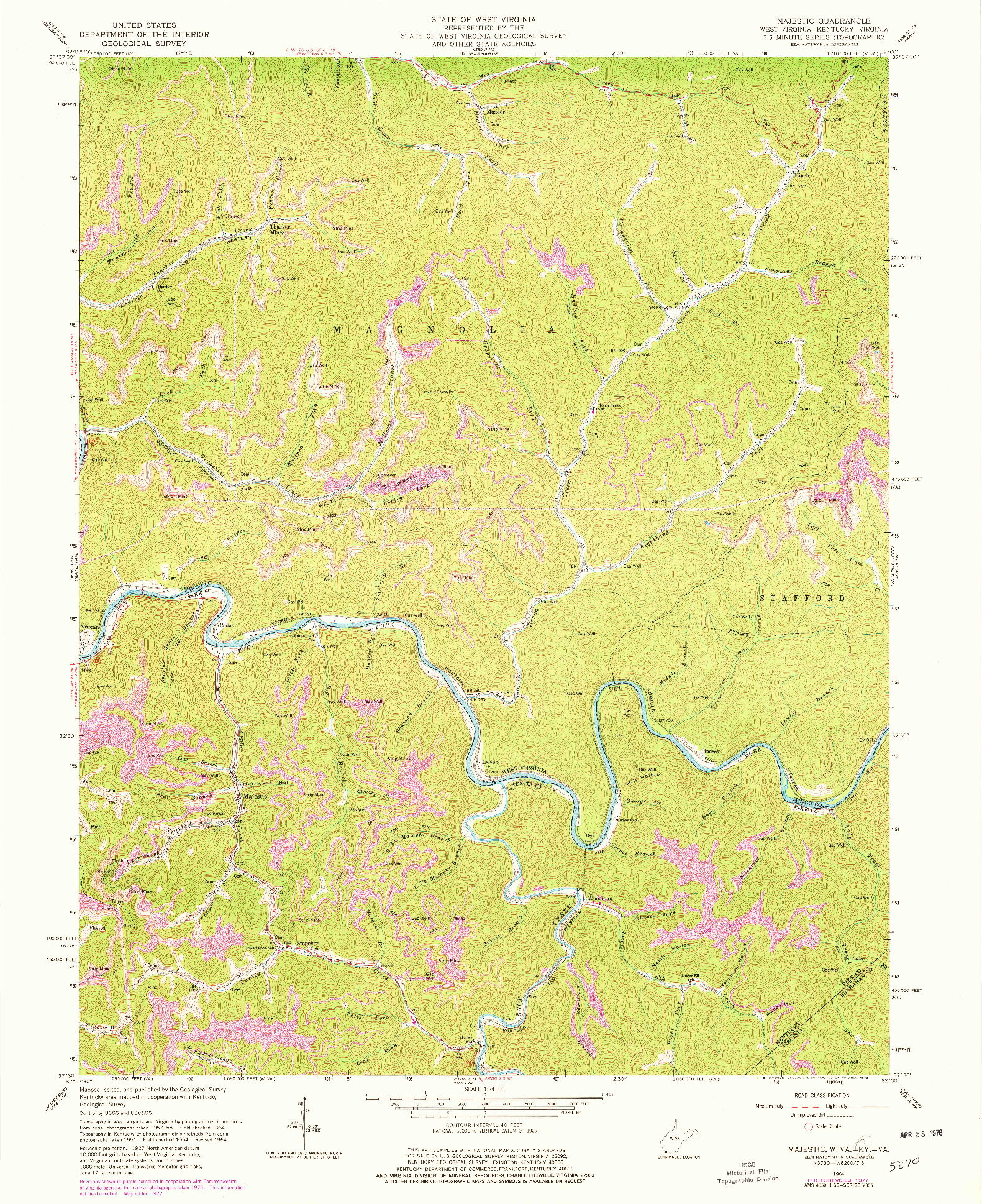 USGS 1:24000-SCALE QUADRANGLE FOR MAJESTIC, WV 1964