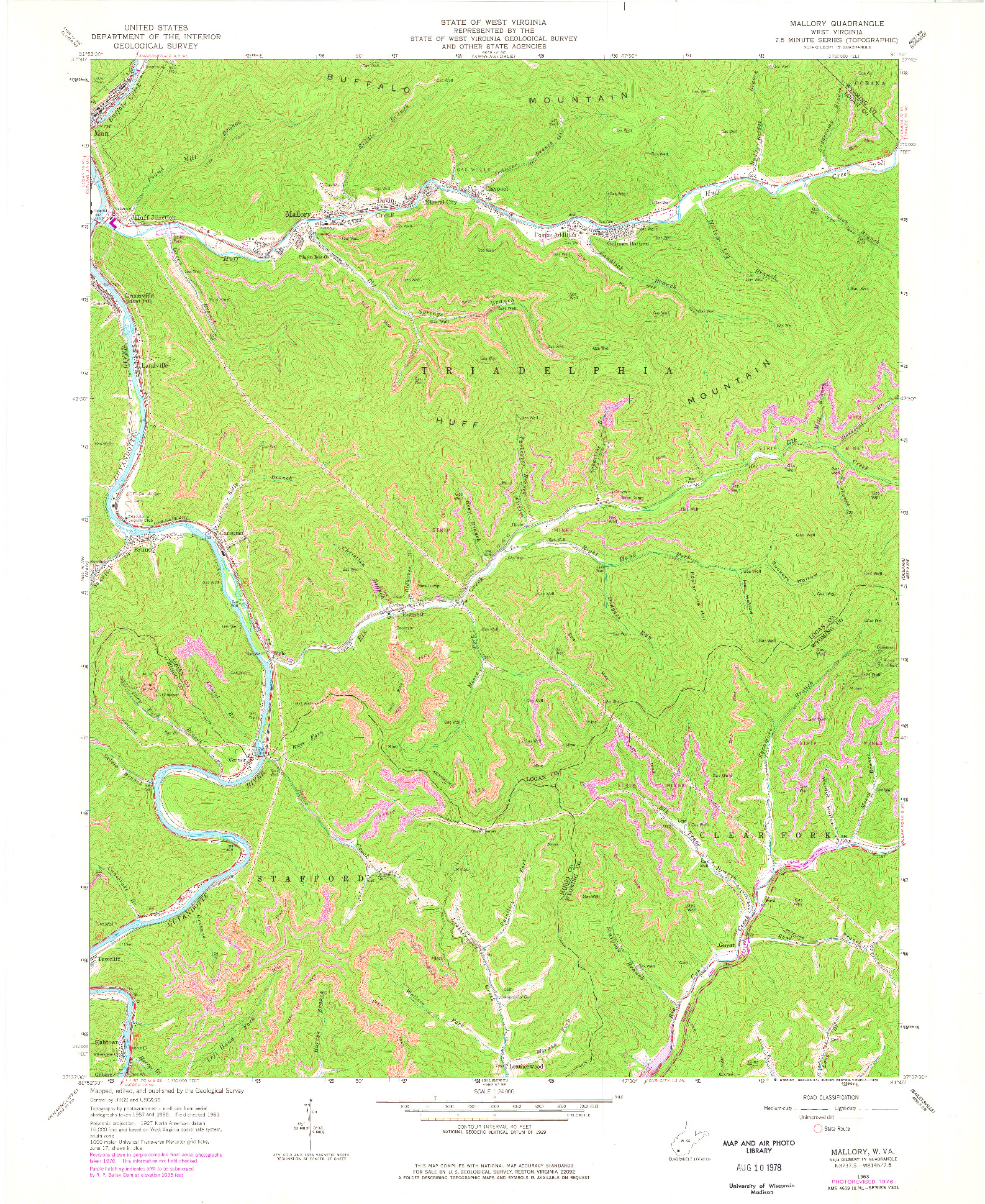 USGS 1:24000-SCALE QUADRANGLE FOR MALLORY, WV 1963