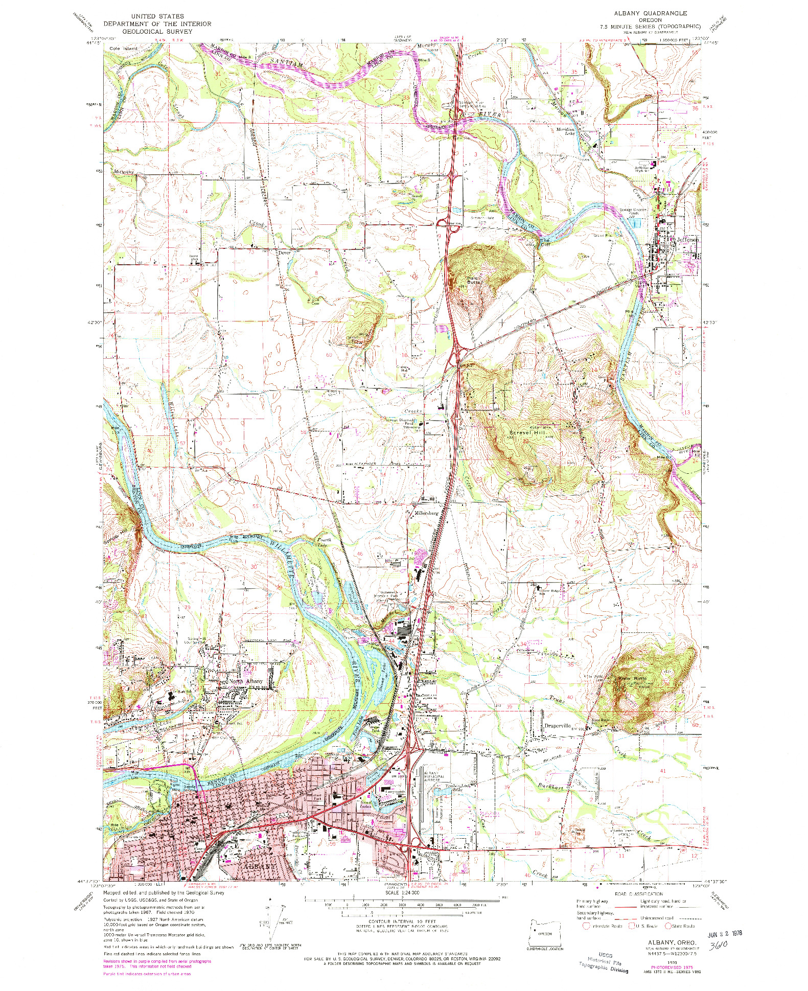 USGS 1:24000-SCALE QUADRANGLE FOR ALBANY, OR 1970