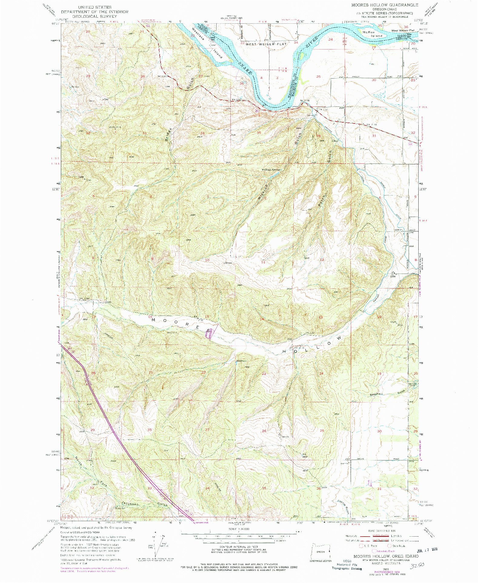 USGS 1:24000-SCALE QUADRANGLE FOR MOORES HOLLOW, OR 1951