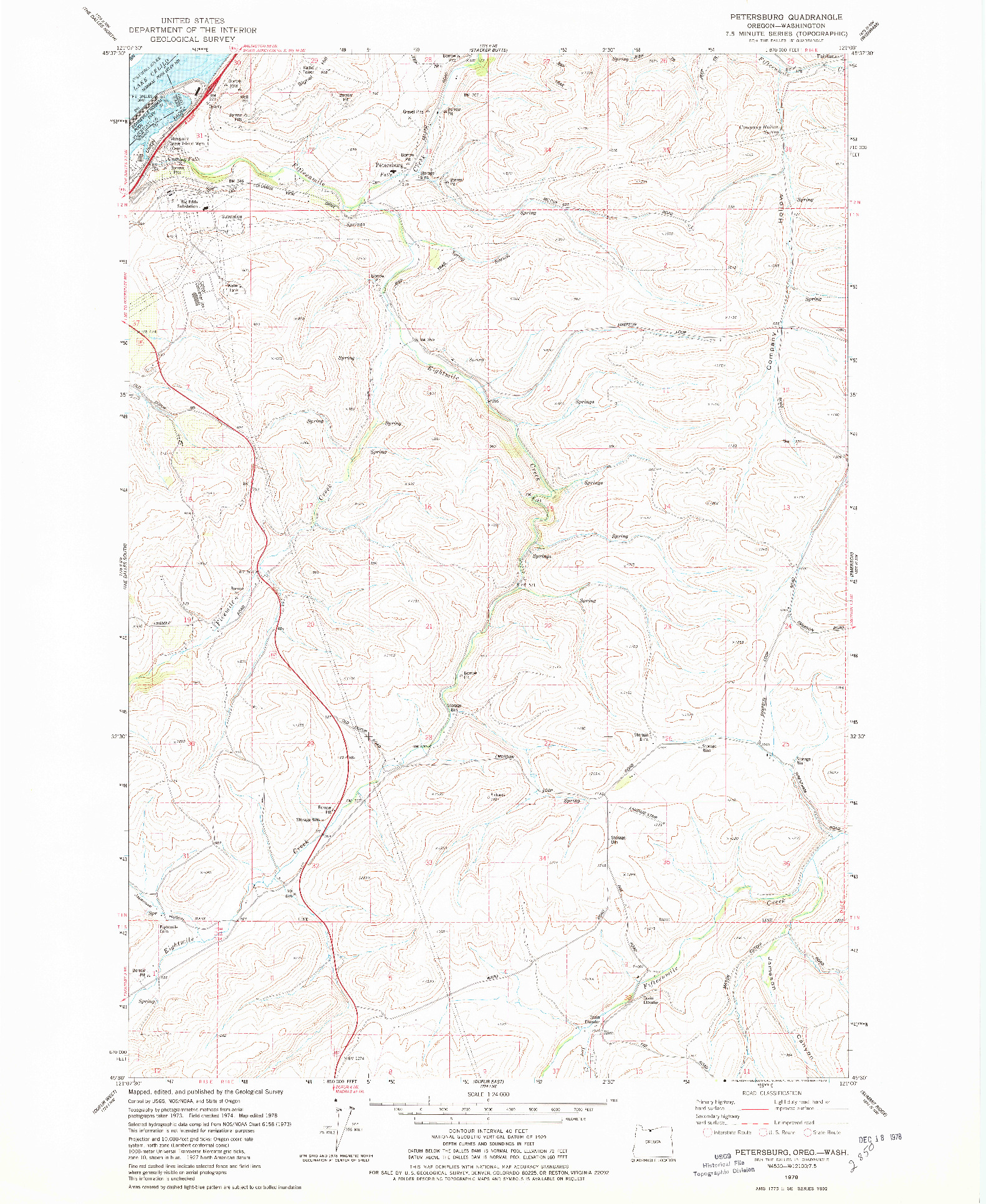 USGS 1:24000-SCALE QUADRANGLE FOR PETERSBURG, OR 1978