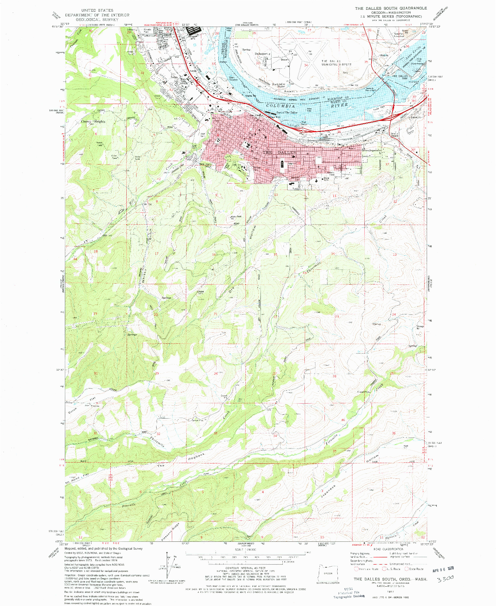 USGS 1:24000-SCALE QUADRANGLE FOR THE DALLES SOUTH, OR 1977