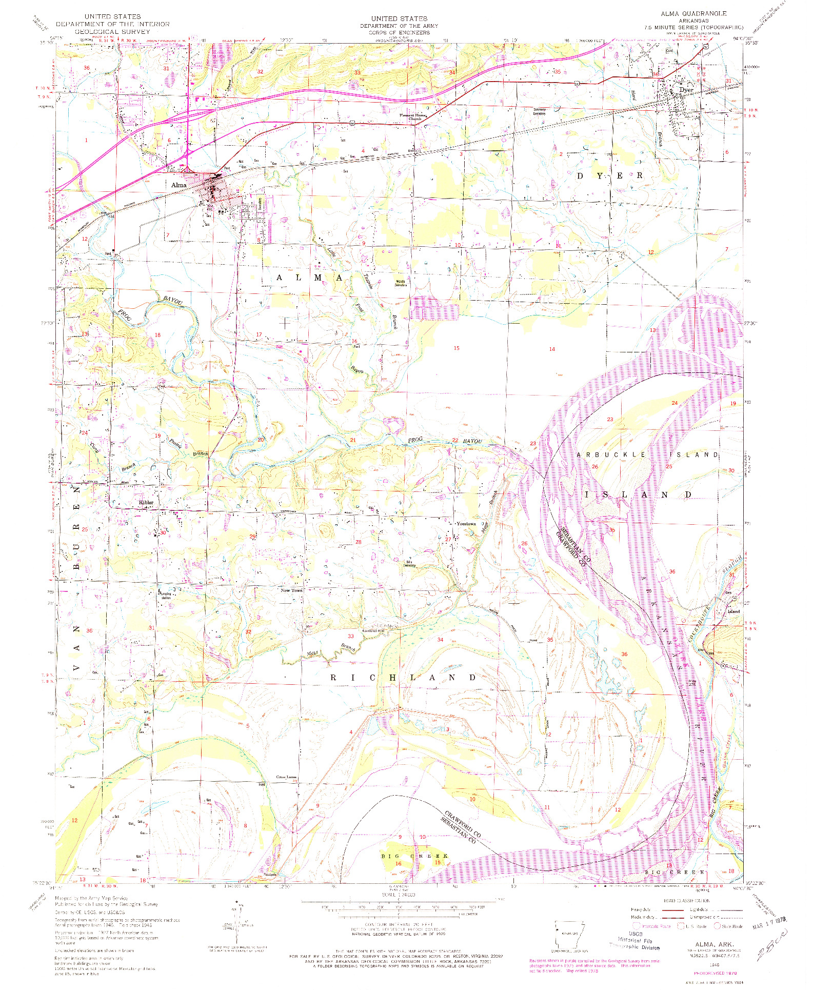 USGS 1:24000-SCALE QUADRANGLE FOR ALMA, AR 1948