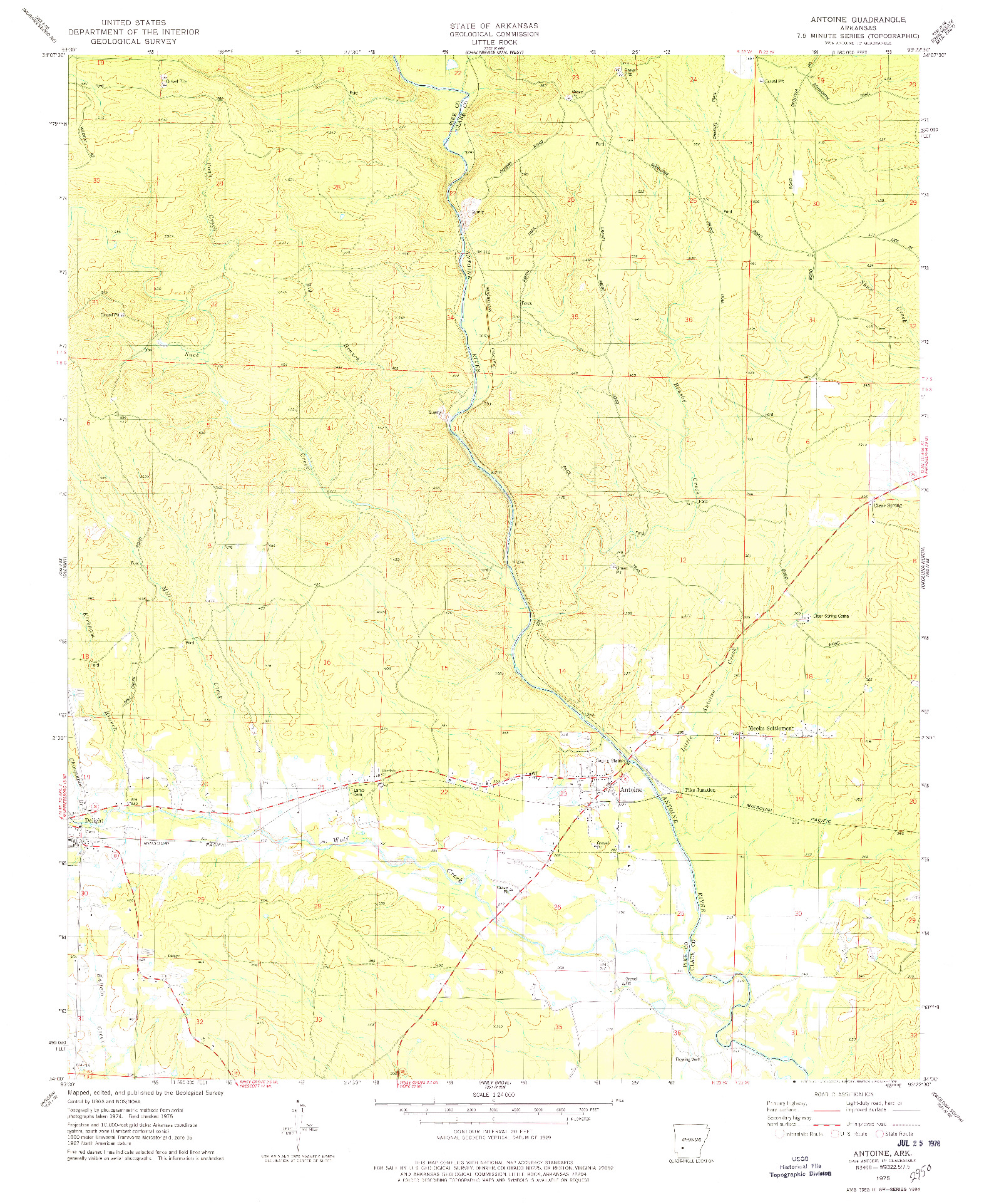 USGS 1:24000-SCALE QUADRANGLE FOR ANTOINE, AR 1975