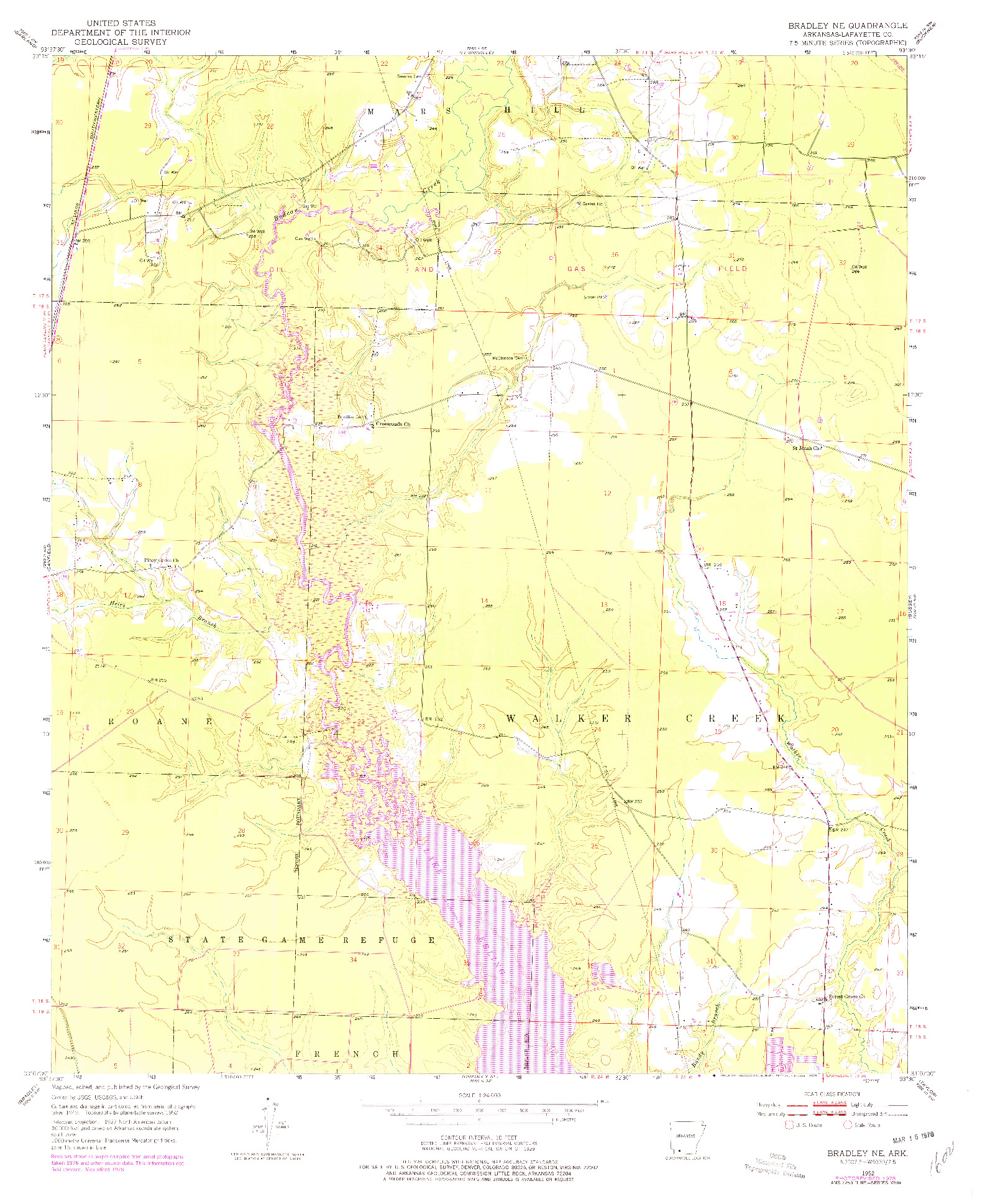 USGS 1:24000-SCALE QUADRANGLE FOR BRADLEY NE, AR 1952