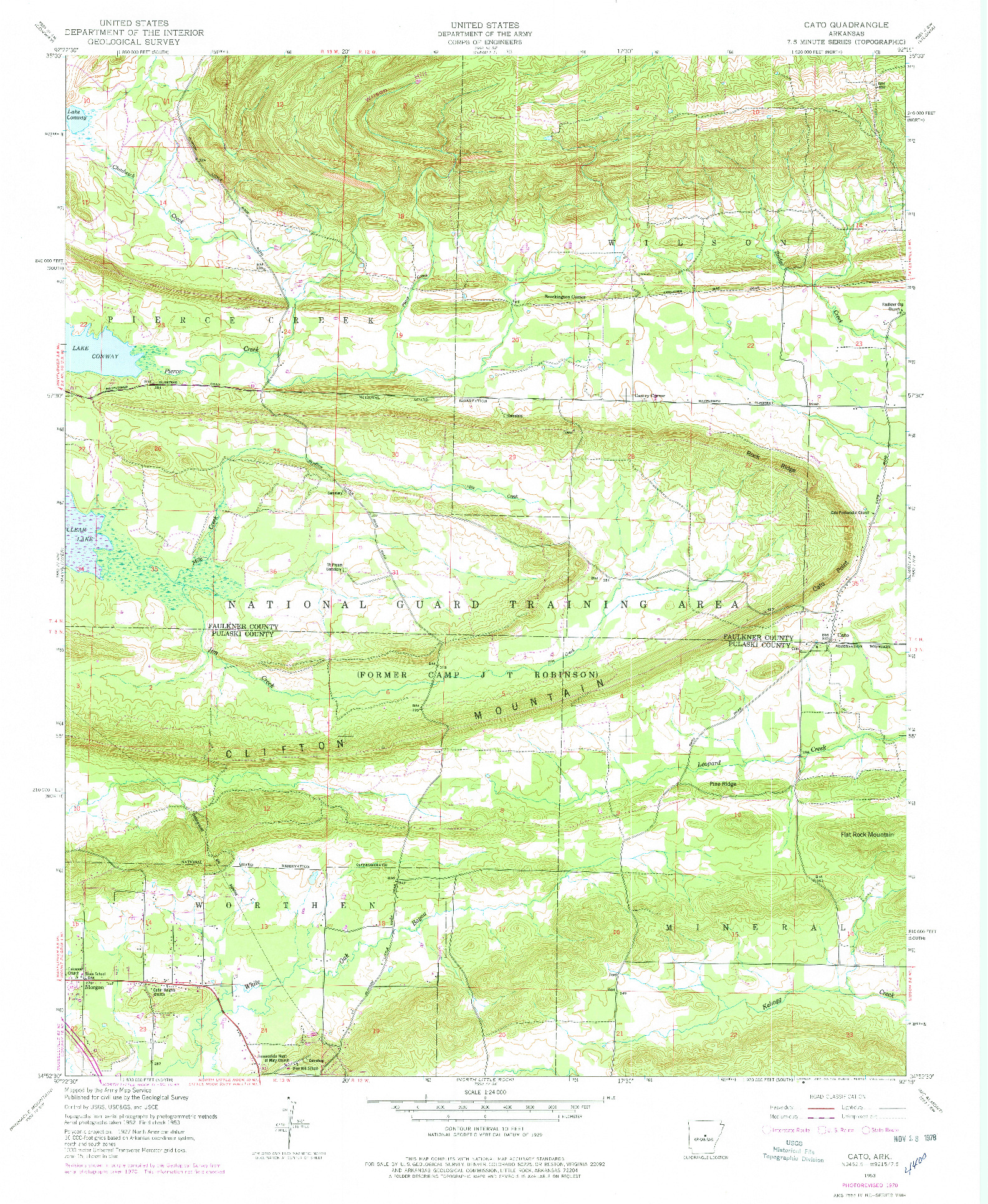 USGS 1:24000-SCALE QUADRANGLE FOR CATO, AR 1953