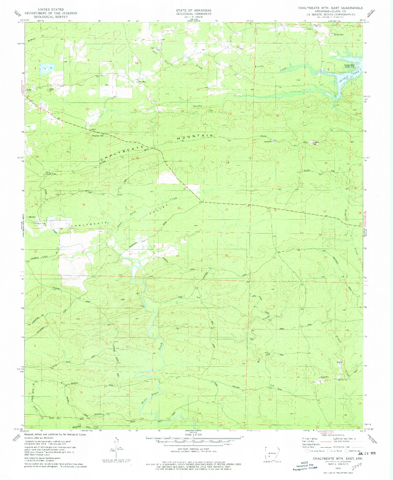 USGS 1:24000-SCALE QUADRANGLE FOR CHALYBEATE MTN EAST, AR 1975