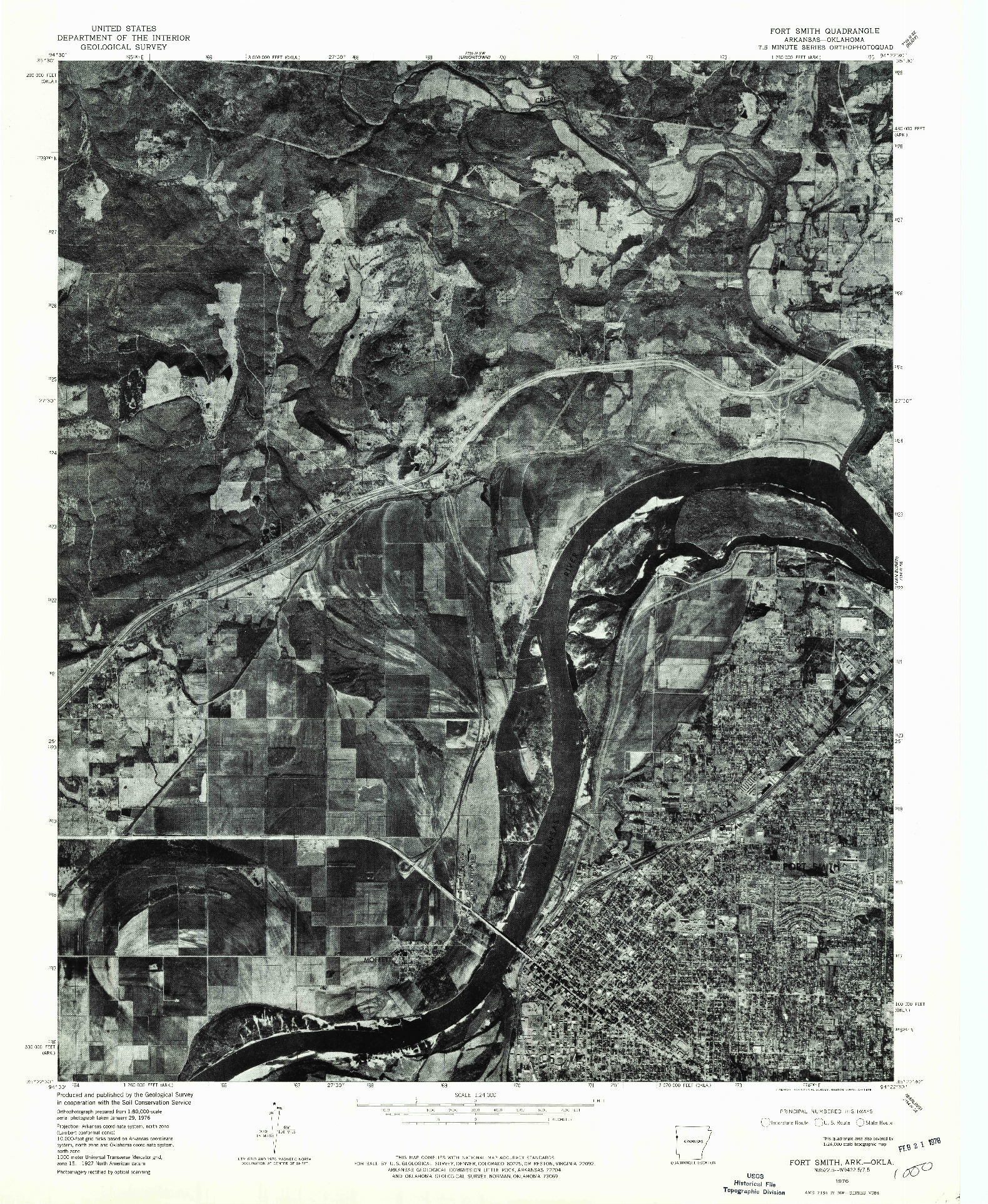 USGS 1:24000-SCALE QUADRANGLE FOR FORT SMITH, AR 1976