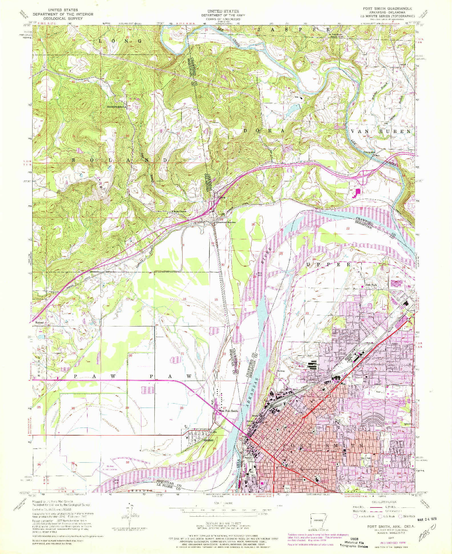 USGS 1:24000-SCALE QUADRANGLE FOR FORT SMITH, AR 1947