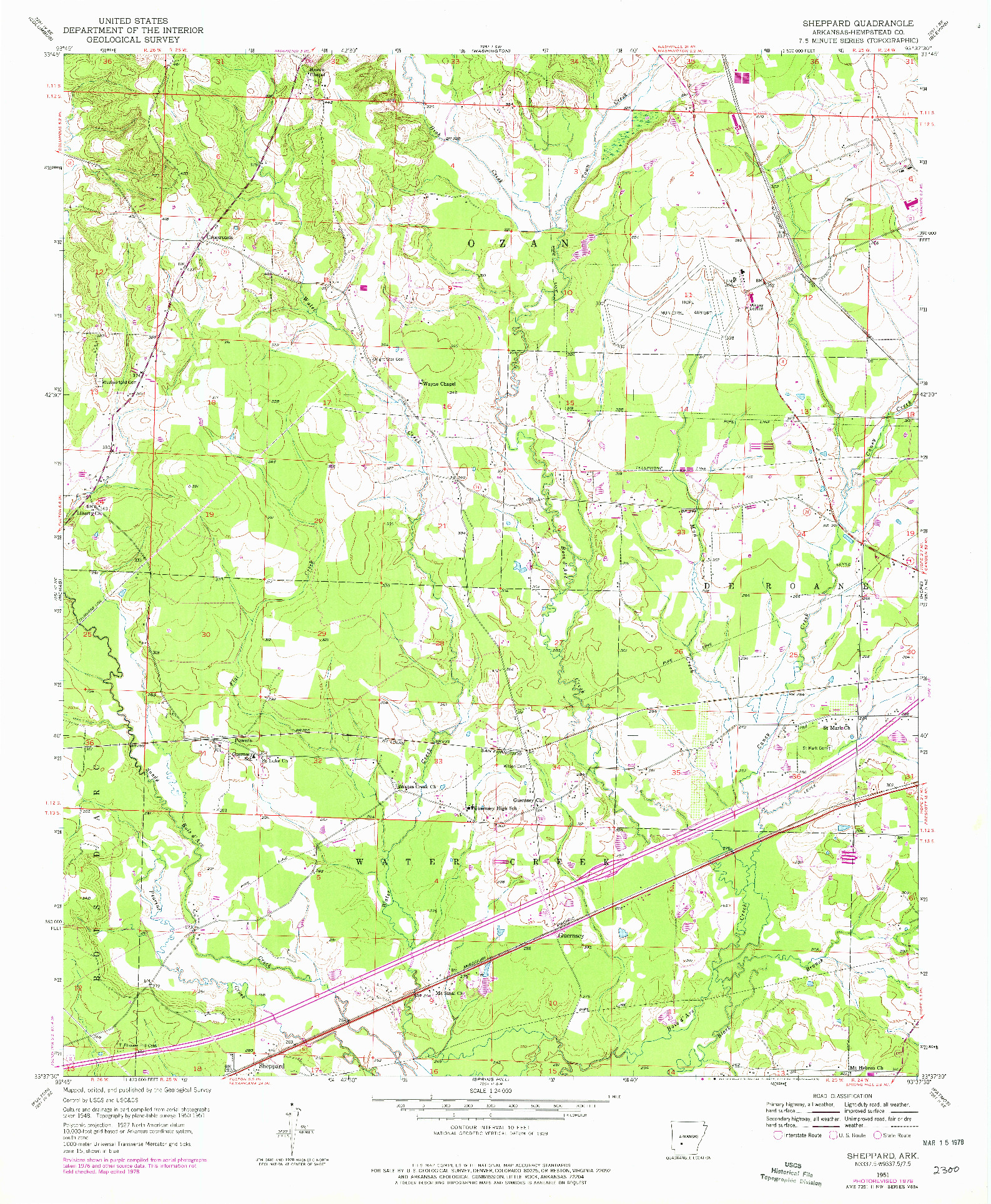 USGS 1:24000-SCALE QUADRANGLE FOR SHEPPARD, AR 1951