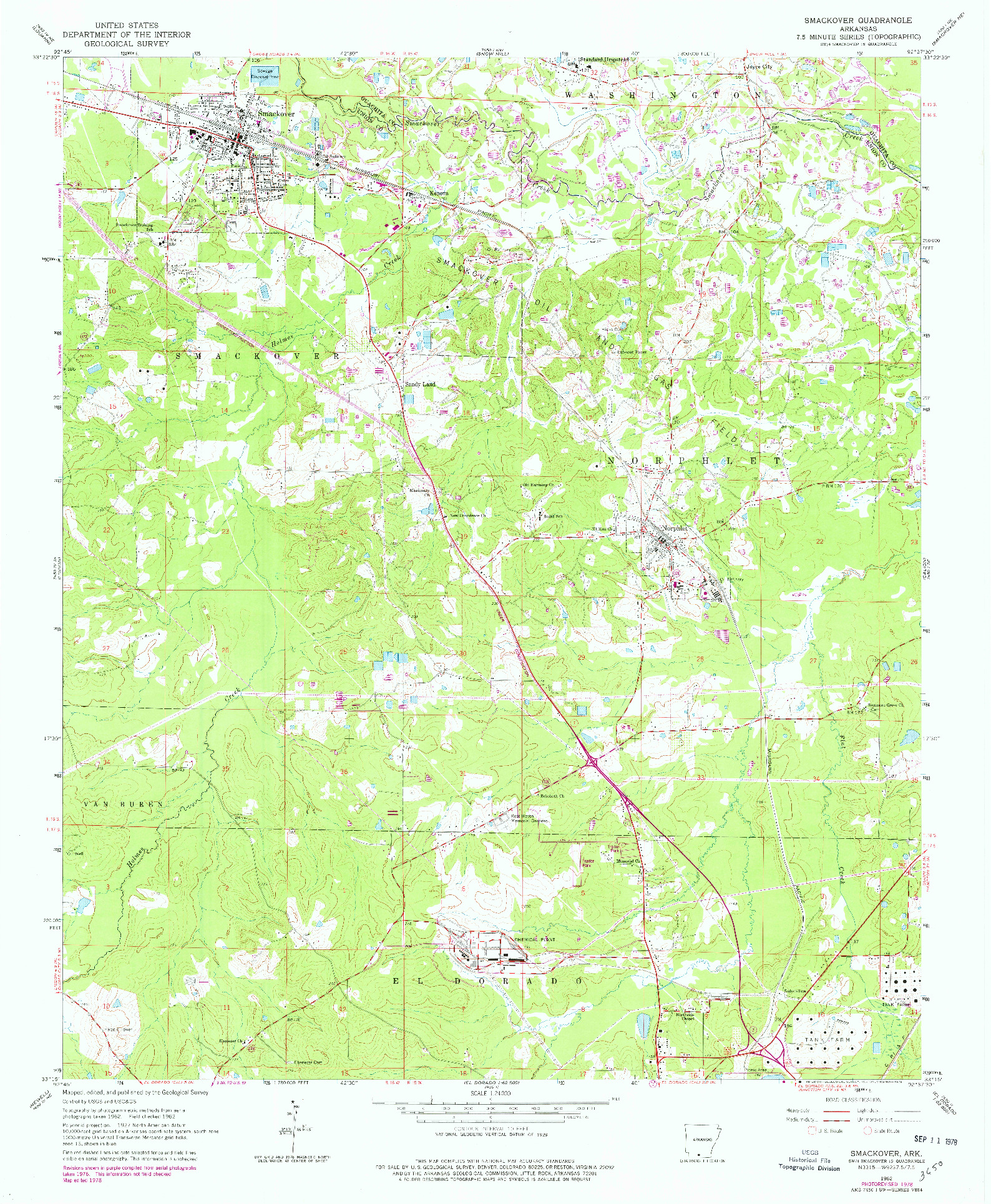 USGS 1:24000-SCALE QUADRANGLE FOR SMACKOVER, AR 1962