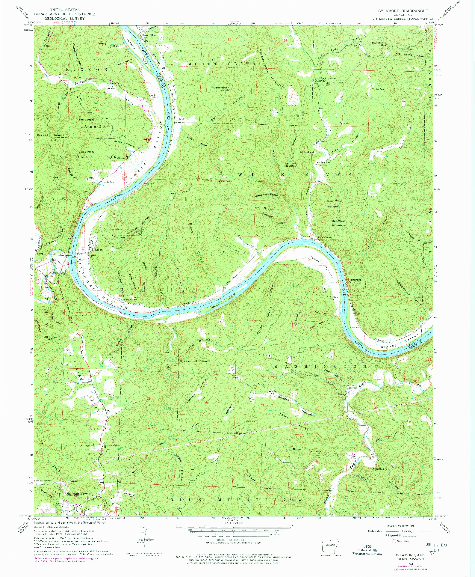 USGS 1:24000-SCALE QUADRANGLE FOR SYLAMORE, AR 1964