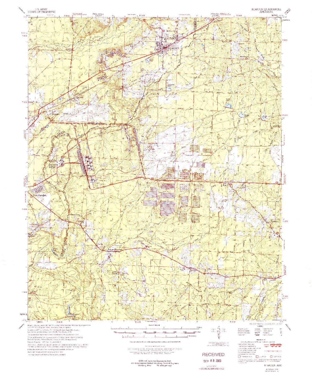 USGS 1:62500-SCALE QUADRANGLE FOR BEARDEN, AR 1978