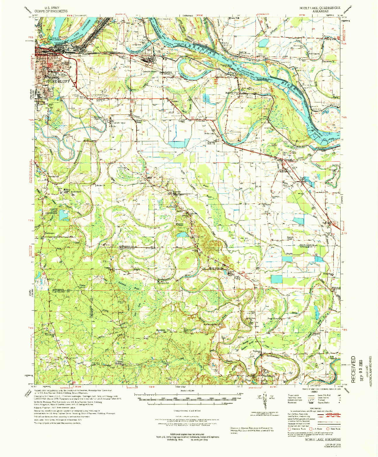USGS 1:62500-SCALE QUADRANGLE FOR NOBLE LAKE, AR 1978