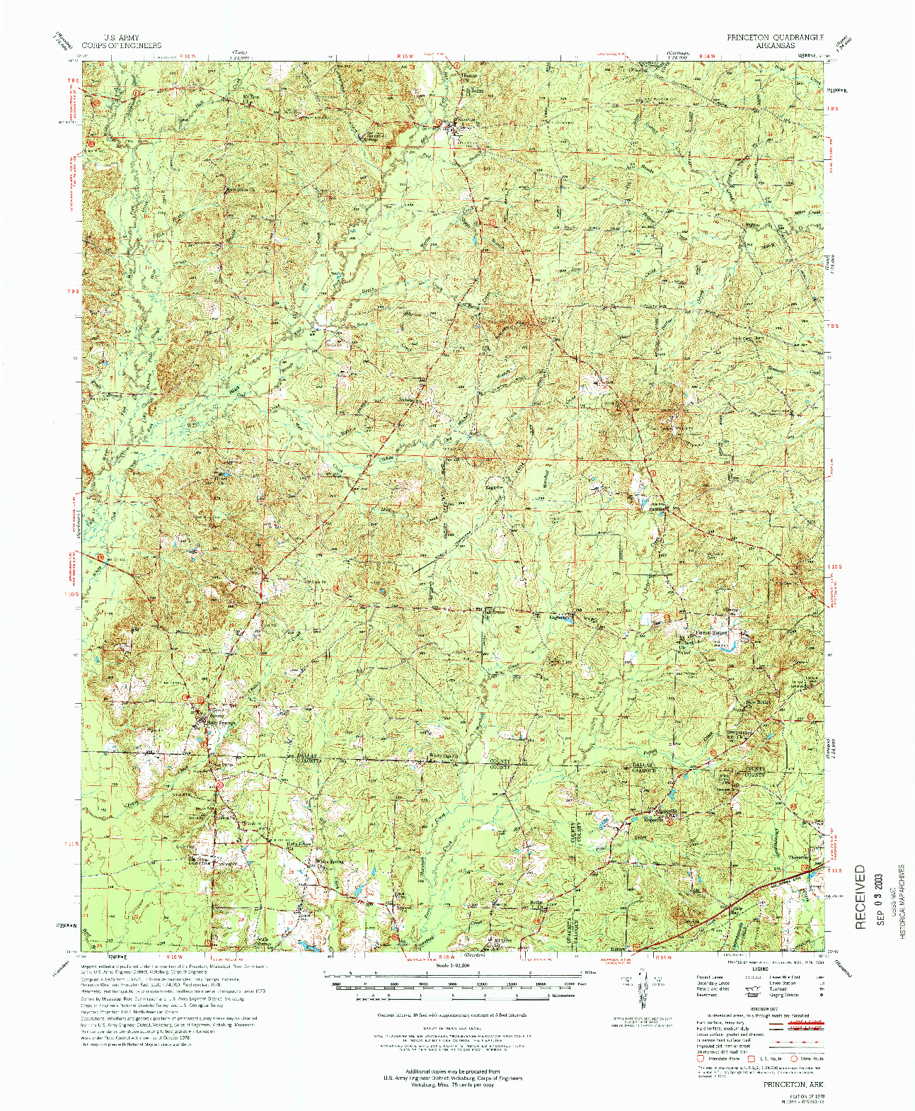 USGS 1:62500-SCALE QUADRANGLE FOR PRINCETON, AR 1978