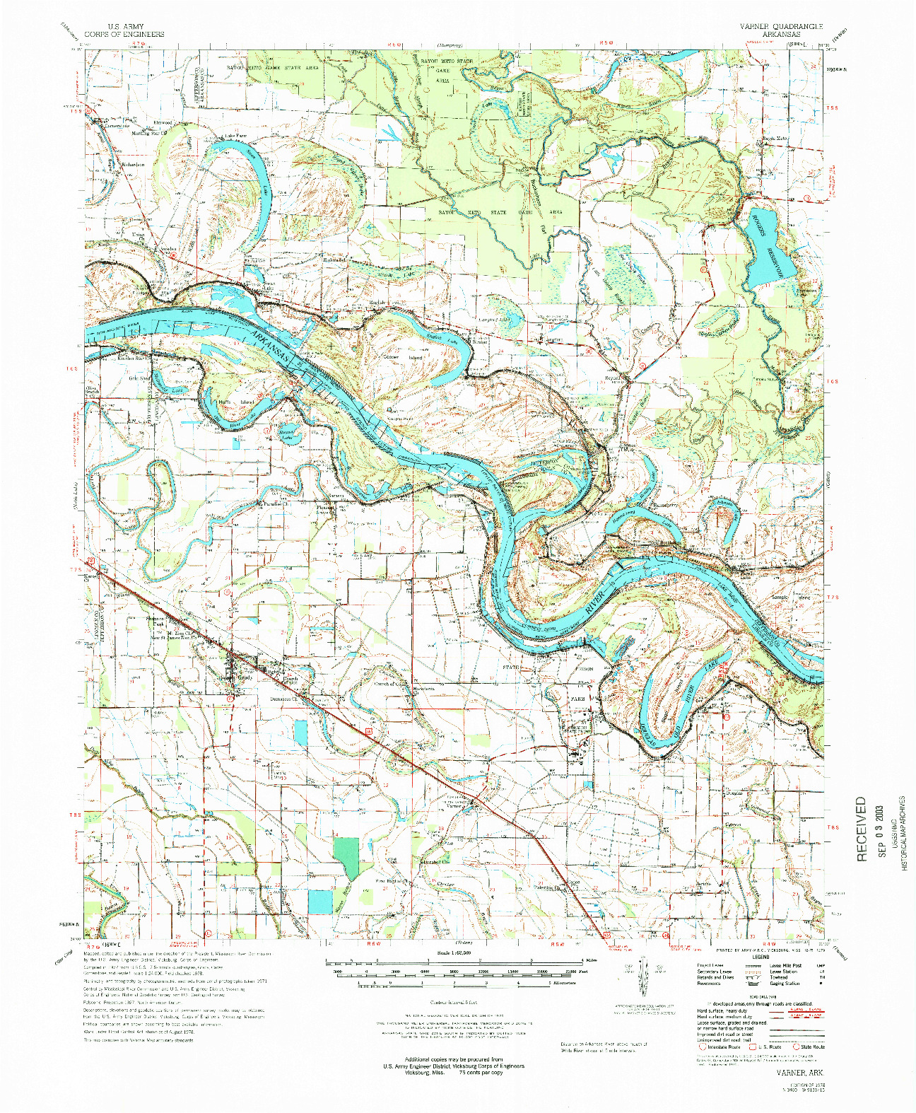 USGS 1:62500-SCALE QUADRANGLE FOR VARNER, AR 1978