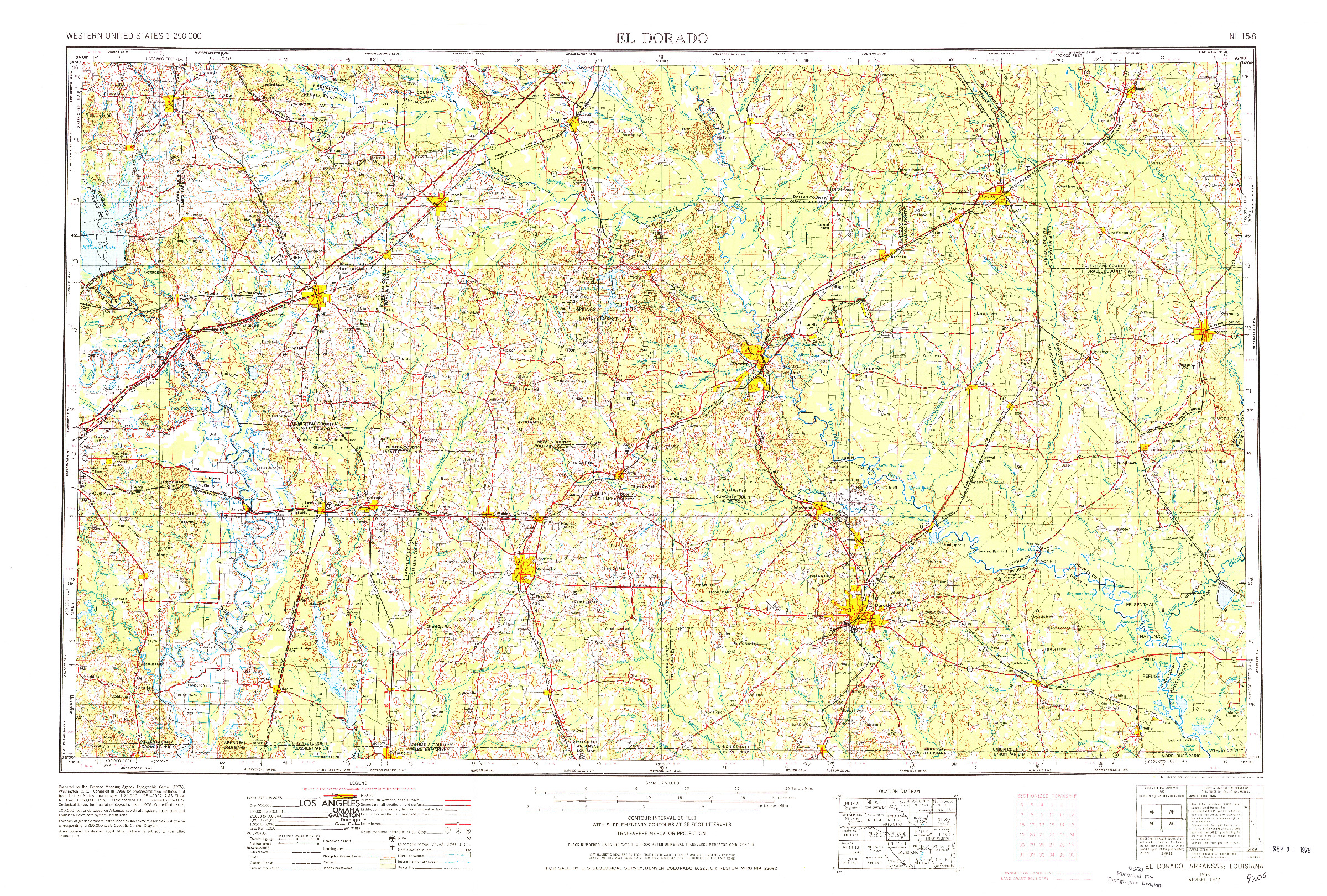 USGS 1:250000-SCALE QUADRANGLE FOR EL DORADO, AR 1953