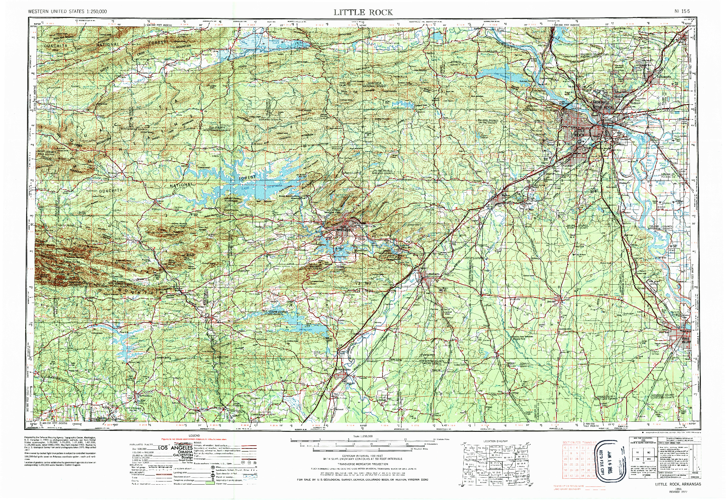 USGS 1:250000-SCALE QUADRANGLE FOR LITTLE ROCK, AR 1955