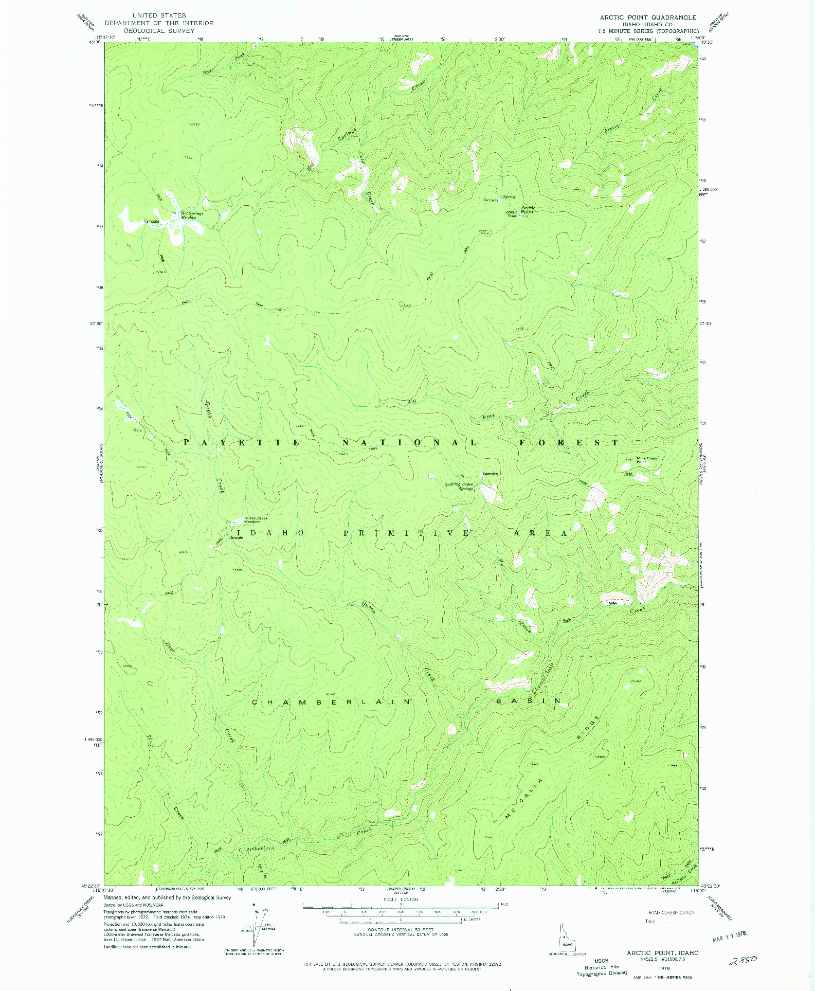 USGS 1:24000-SCALE QUADRANGLE FOR ARCTIC POINT, ID 1978