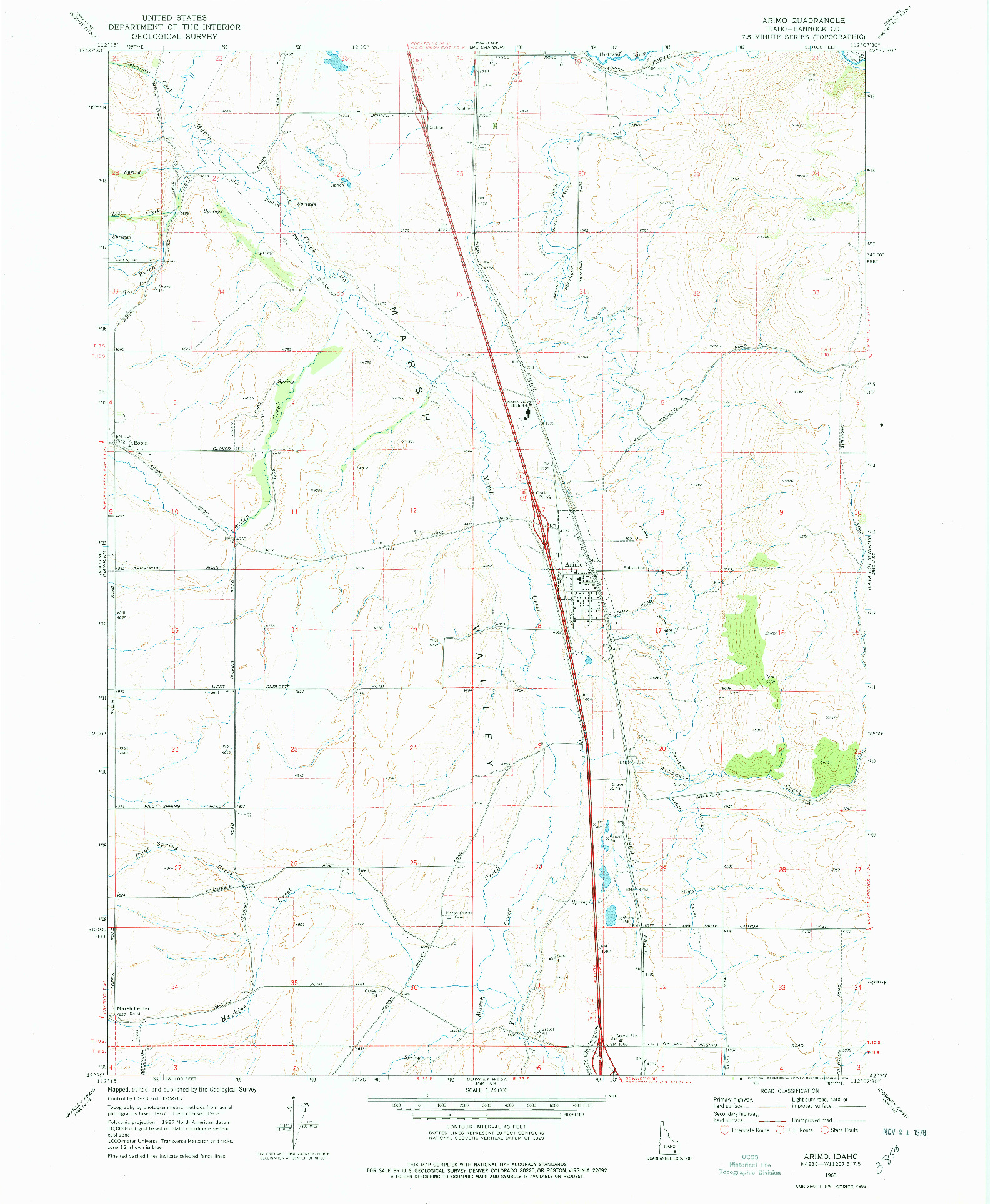 USGS 1:24000-SCALE QUADRANGLE FOR ARIMO, ID 1968