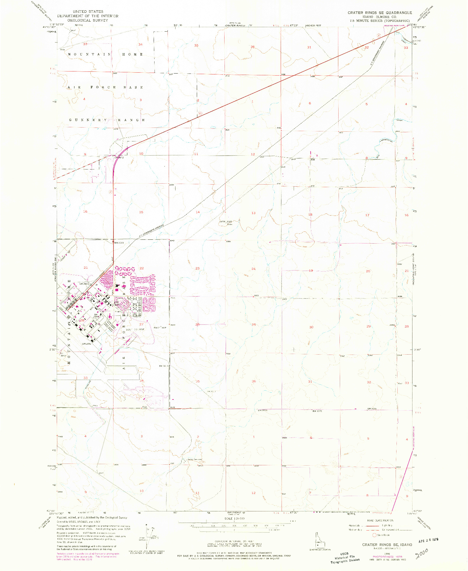 USGS 1:24000-SCALE QUADRANGLE FOR CRATER RINGS SE, ID 1956