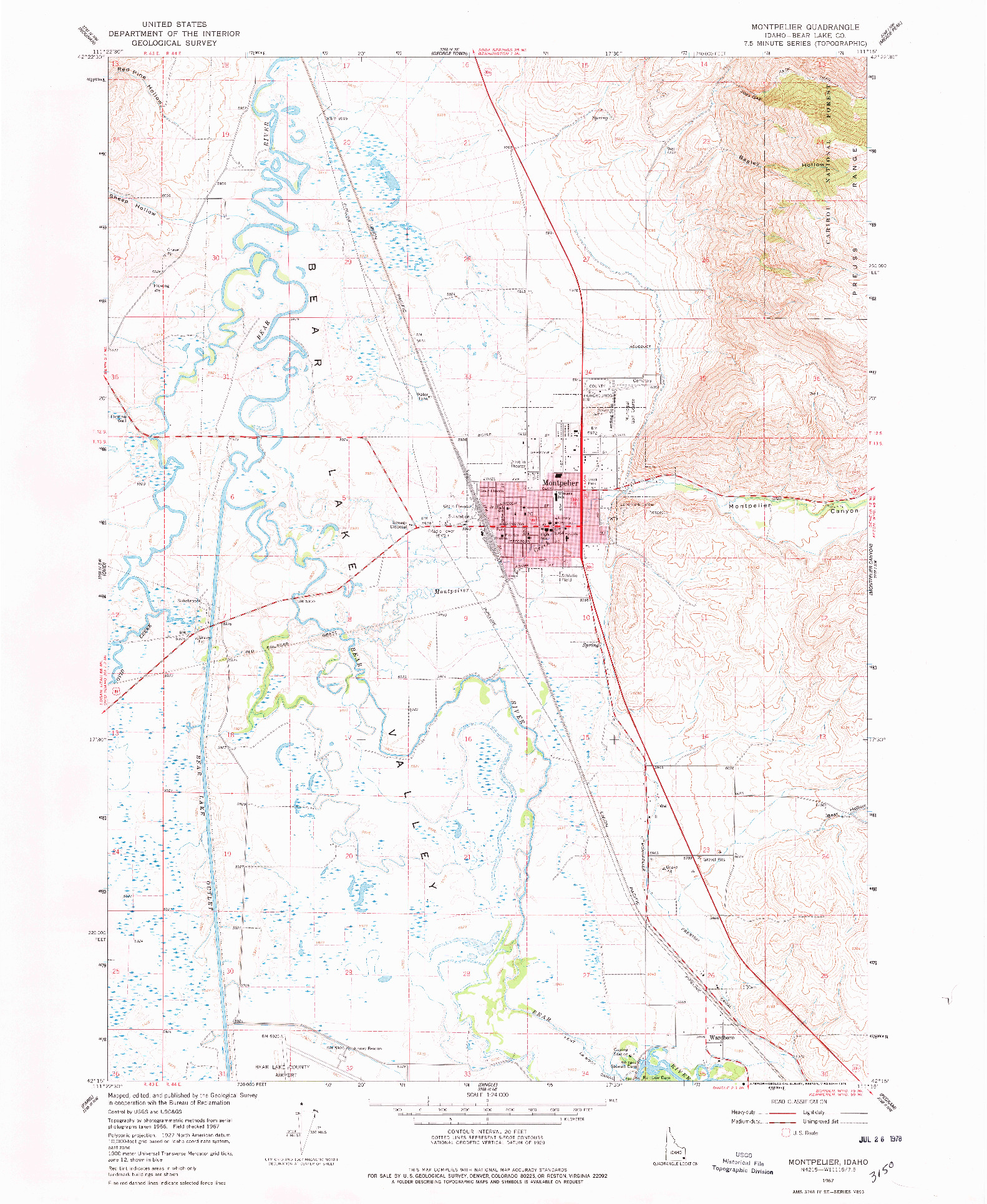USGS 1:24000-SCALE QUADRANGLE FOR MONTPELIER, ID 1967