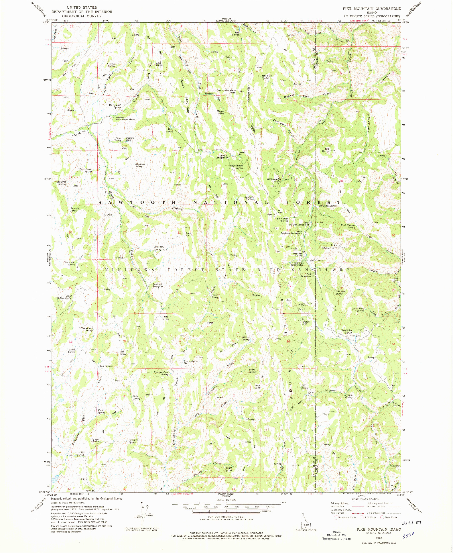 USGS 1:24000-SCALE QUADRANGLE FOR PIKE MOUNTAIN, ID 1978