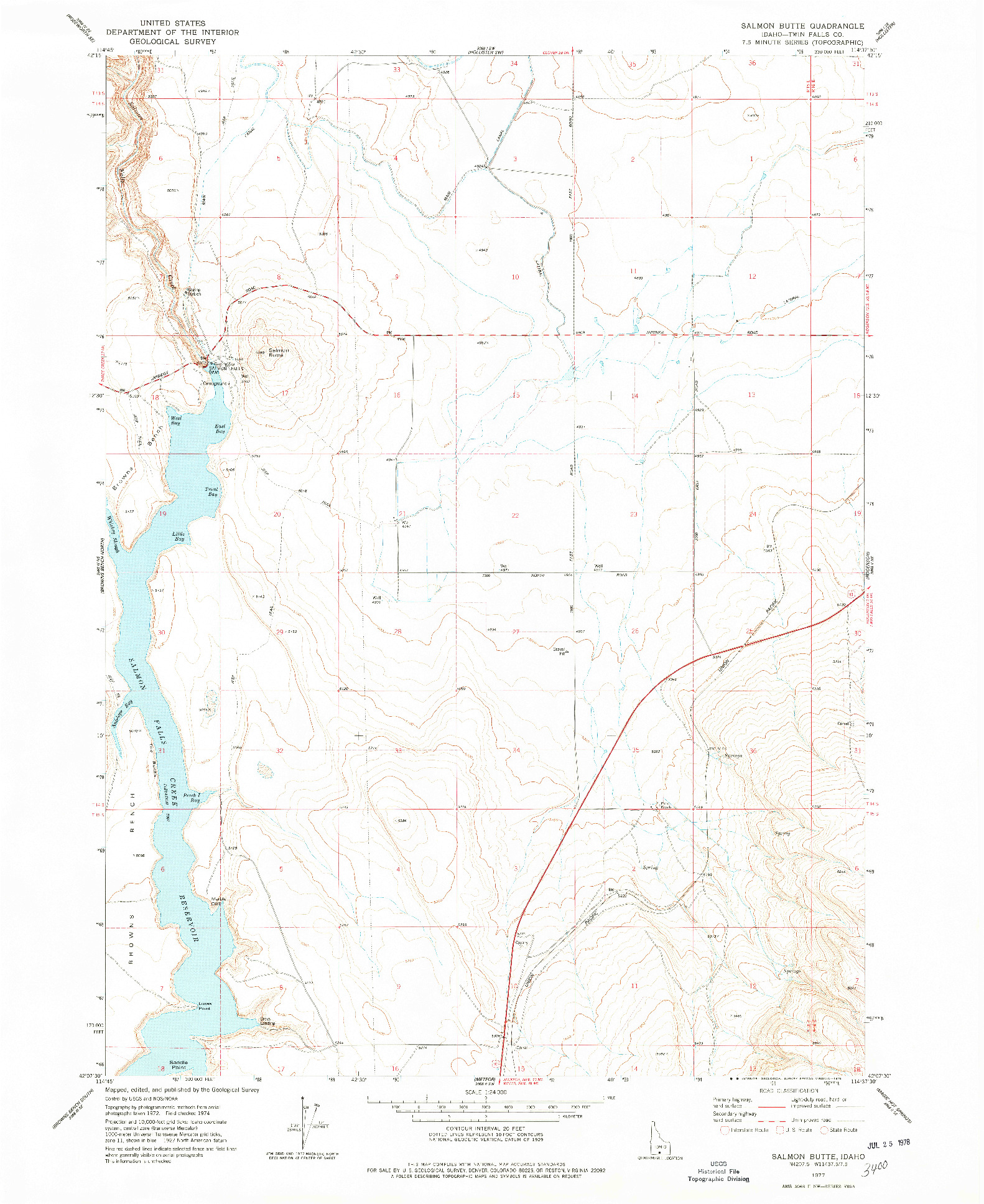 USGS 1:24000-SCALE QUADRANGLE FOR SALMON BUTTE, ID 1977
