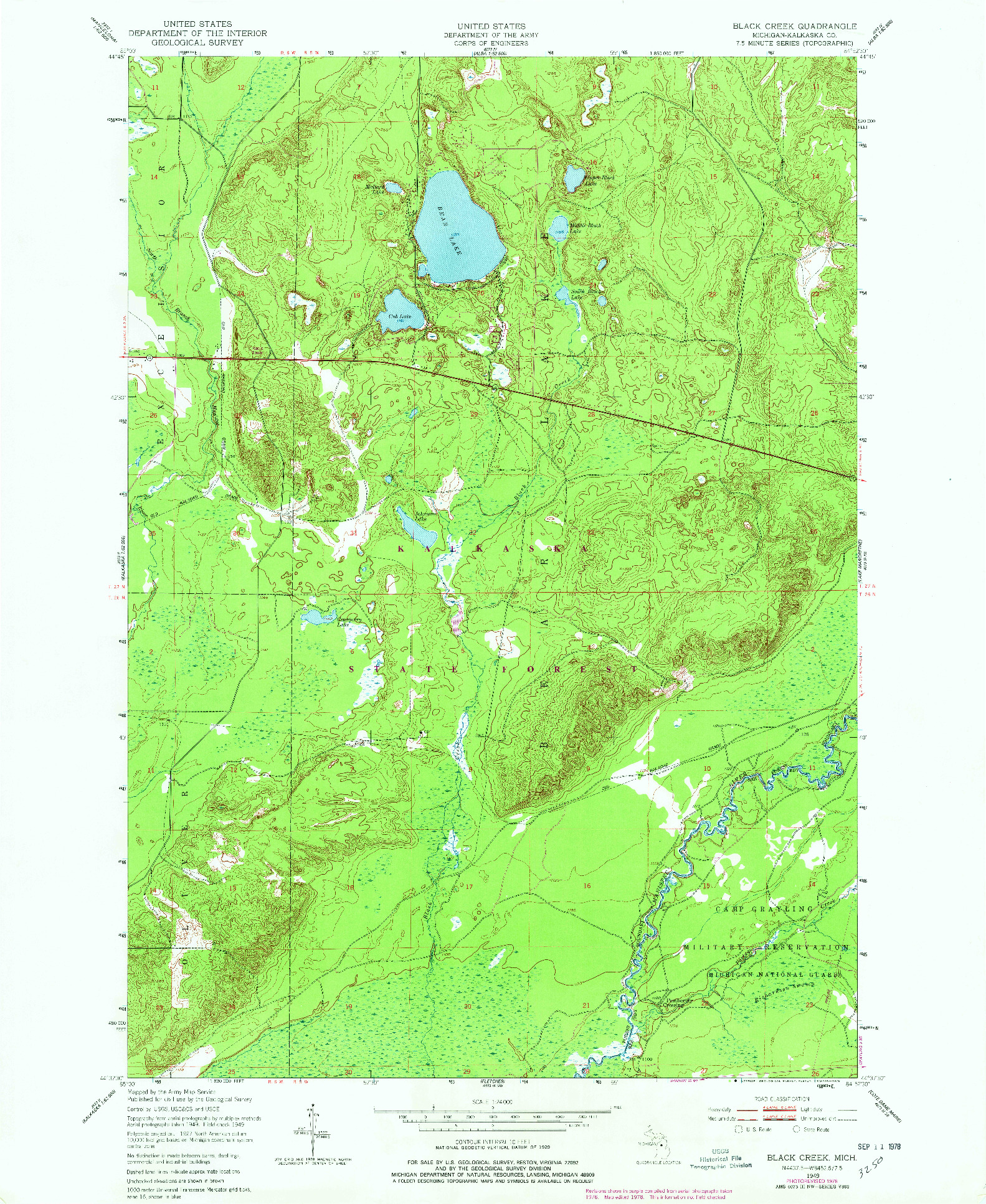 USGS 1:24000-SCALE QUADRANGLE FOR BLACK CREEK, MI 1949